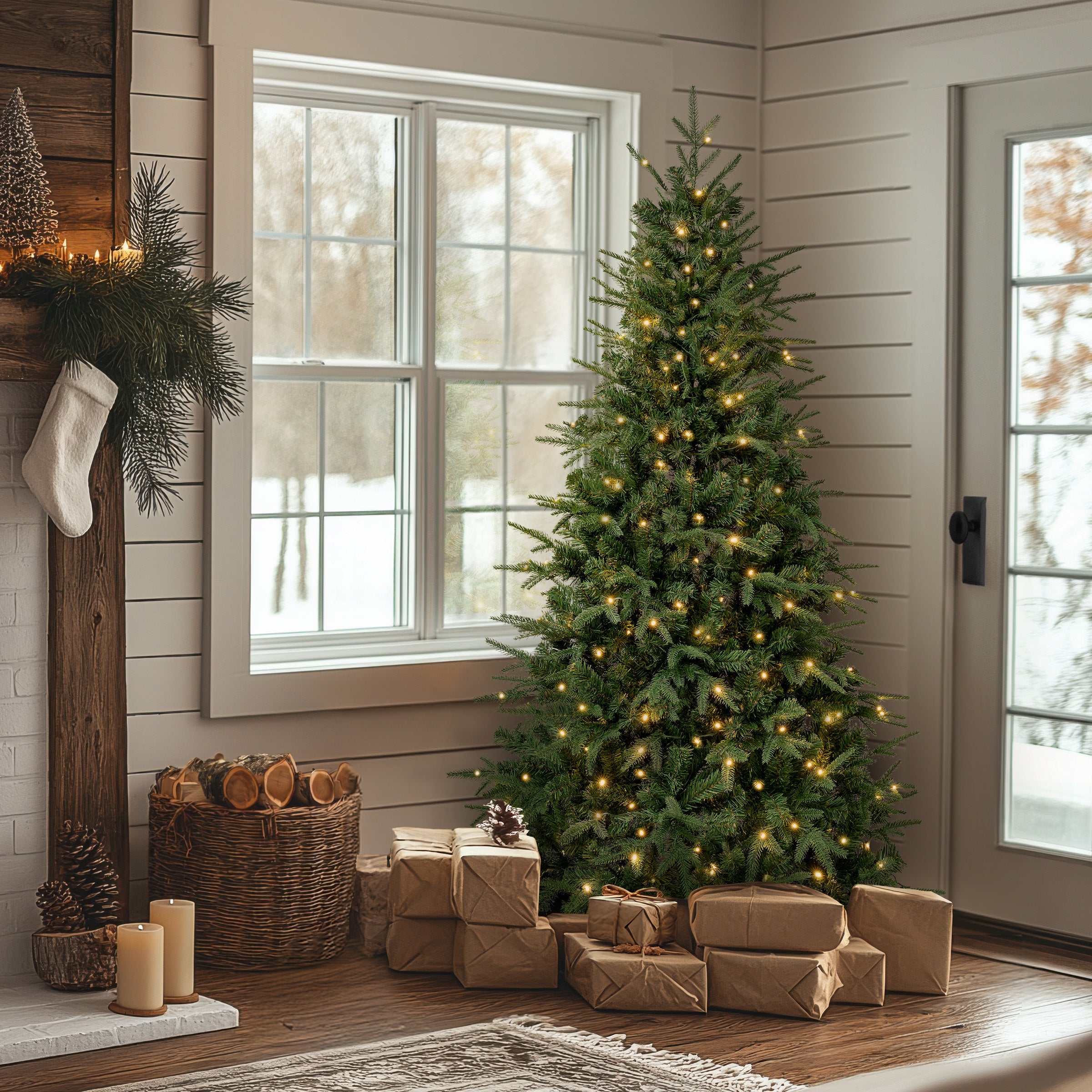 6 ft. Pre-Lit Duxbury Feel Real Tree with LED Lights
