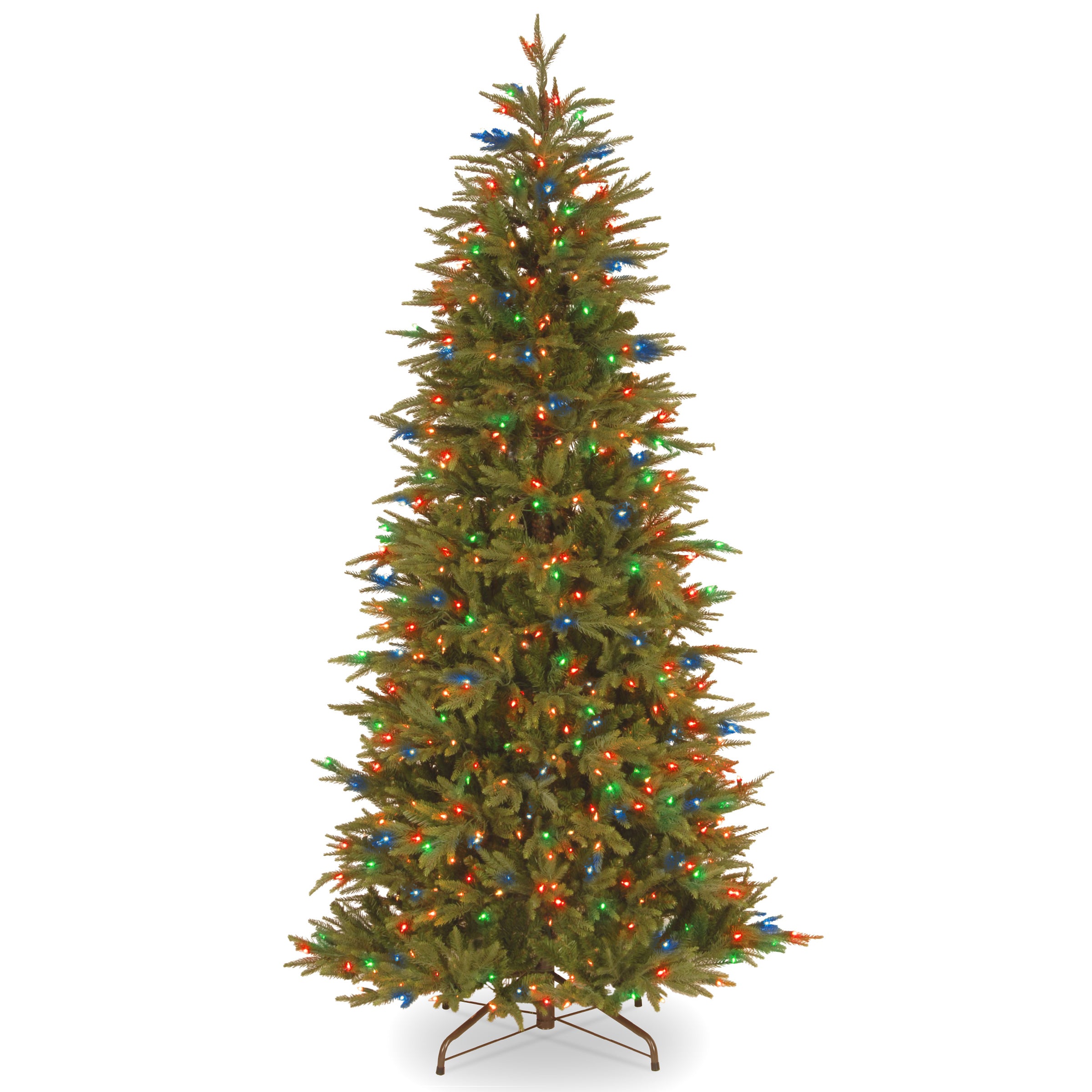 7.5 ft. Pre-Lit Deluxe Fraser Fir Slim Tree with Multicolor LED Lights