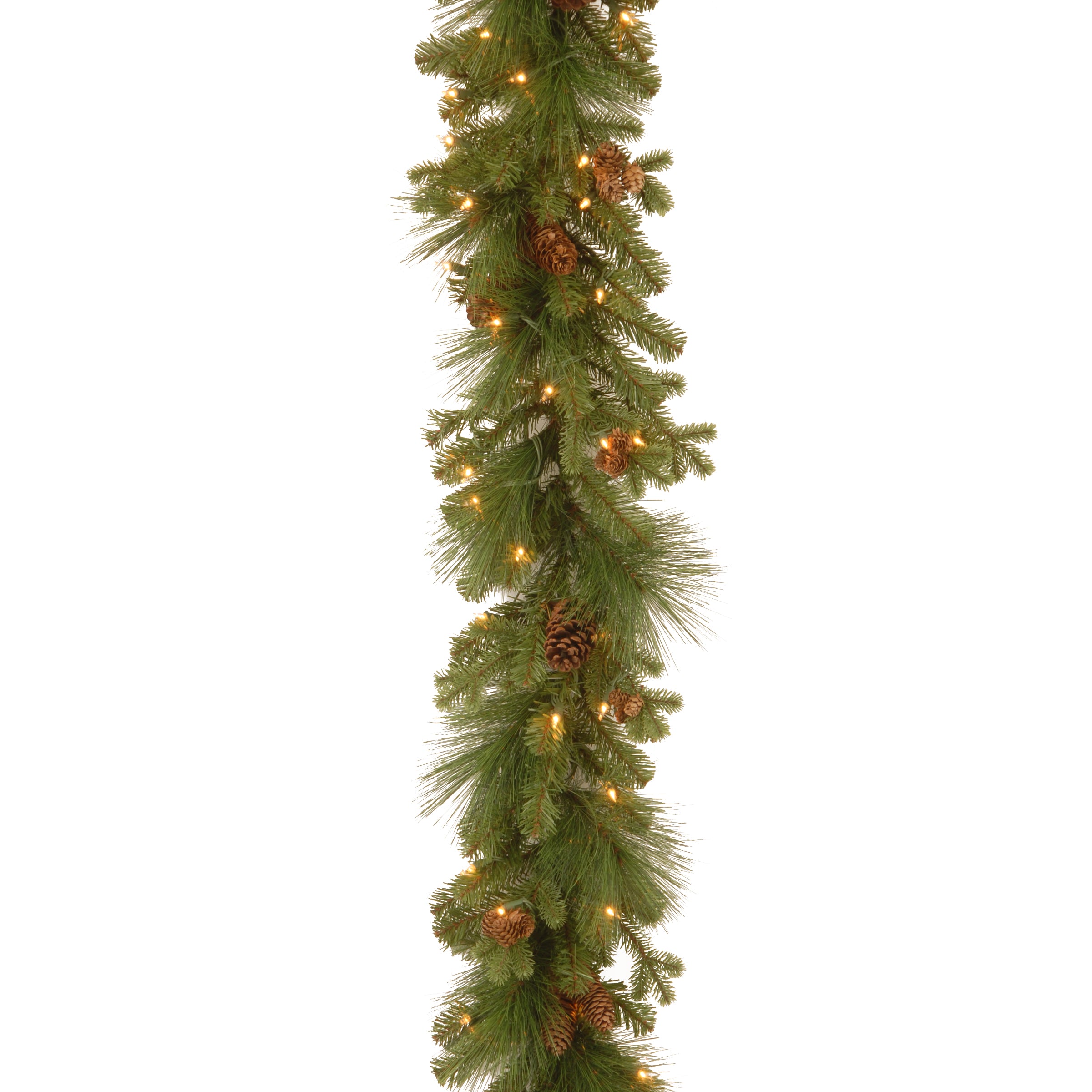 9 ft. Pre-Lit Eastwood Spruce Garland with Clear Lights