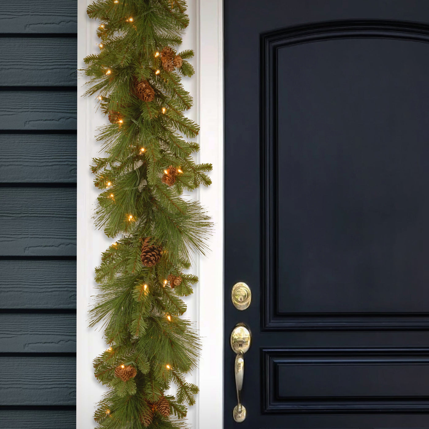 9 ft. Pre-Lit Eastwood Spruce Garland with Clear Lights