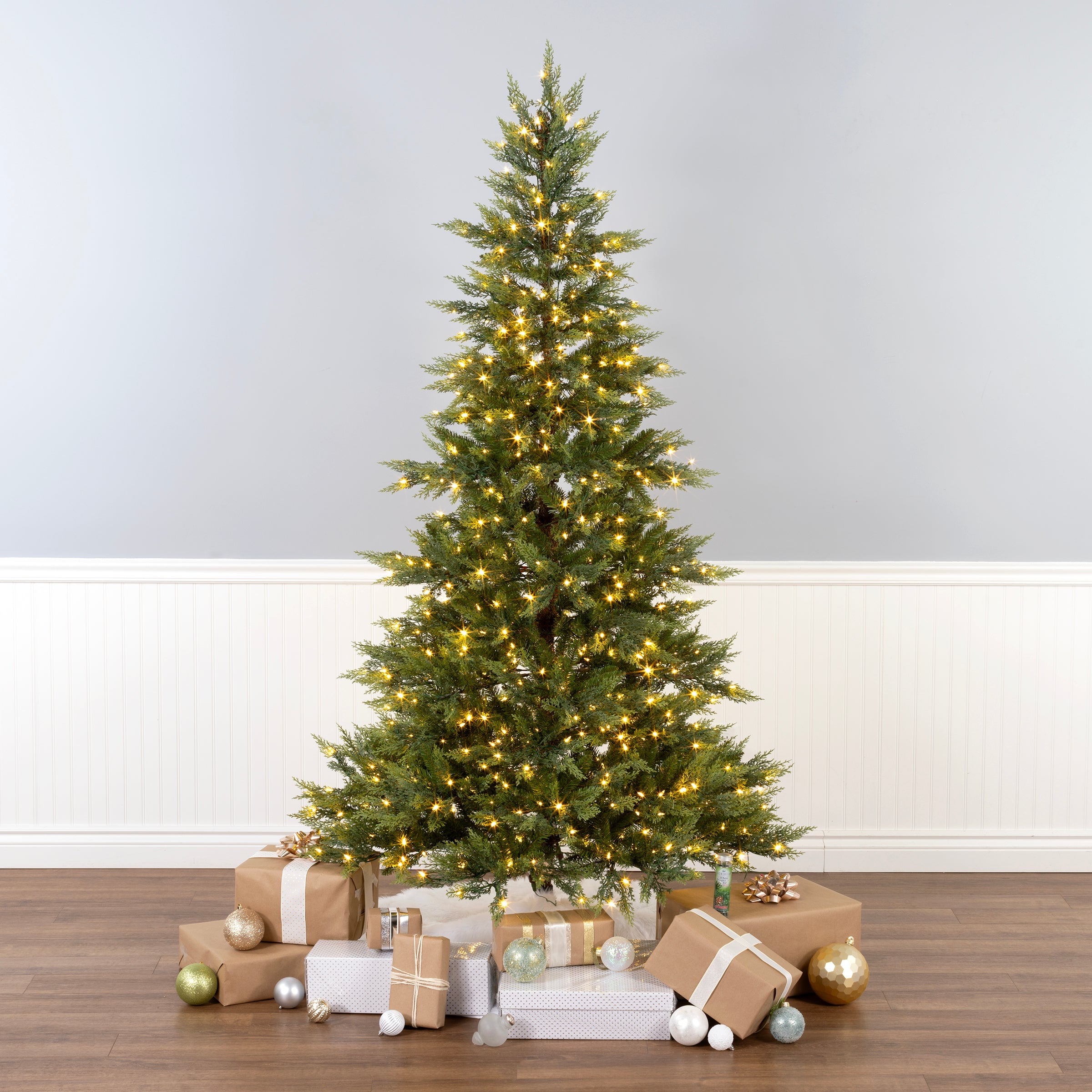 7.5 ft. Festive Fern Tree with Clear Lights