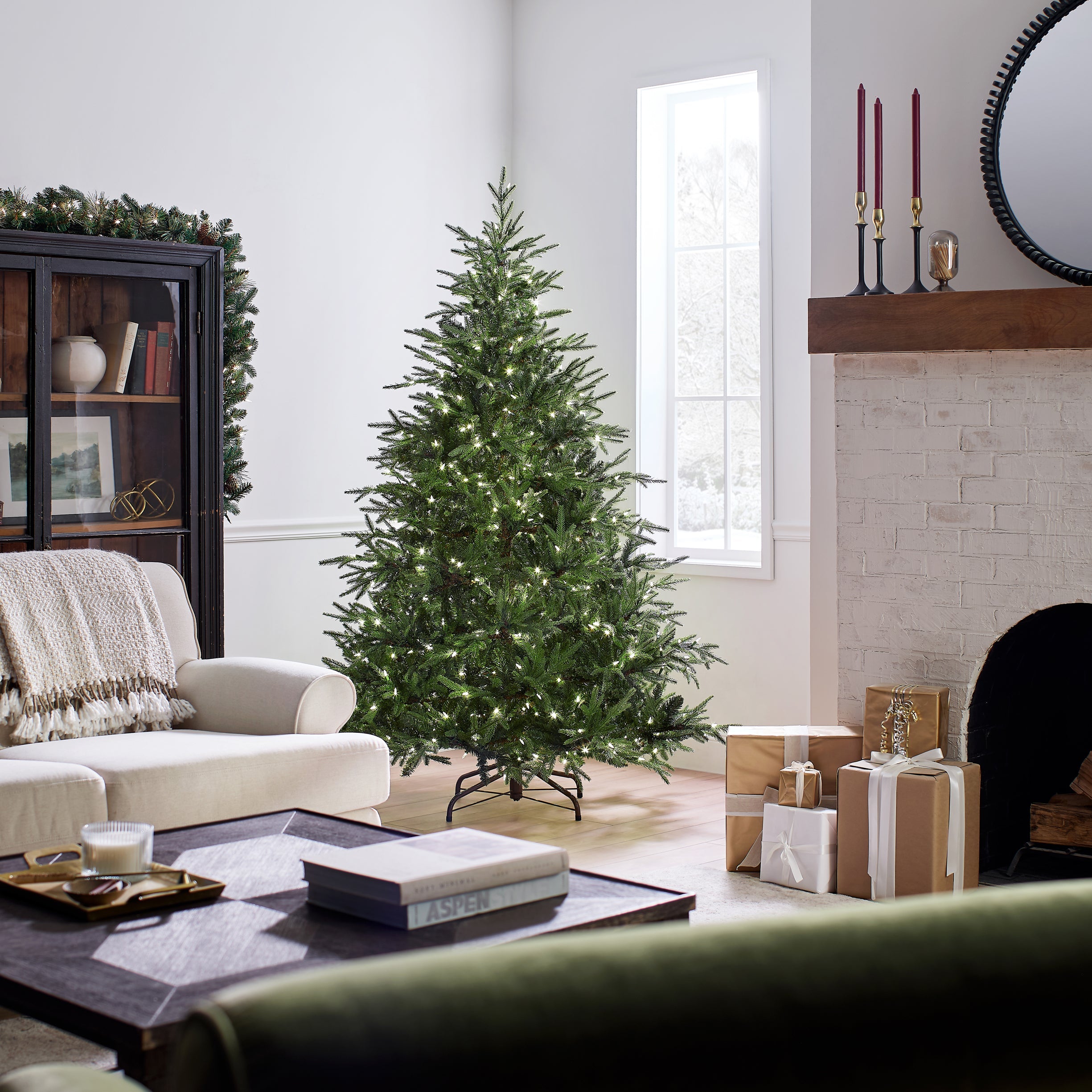 6.5 ft. Pre-Lit Fraser Grande Tree with Dual Color LED Lights