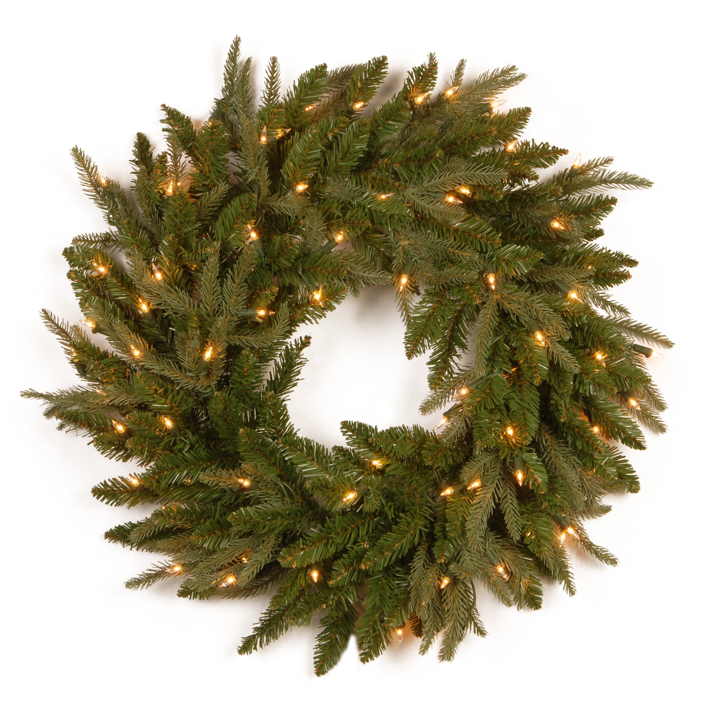 24 in. Pre-Lit Frasier Grande Wreath with Clear Lights