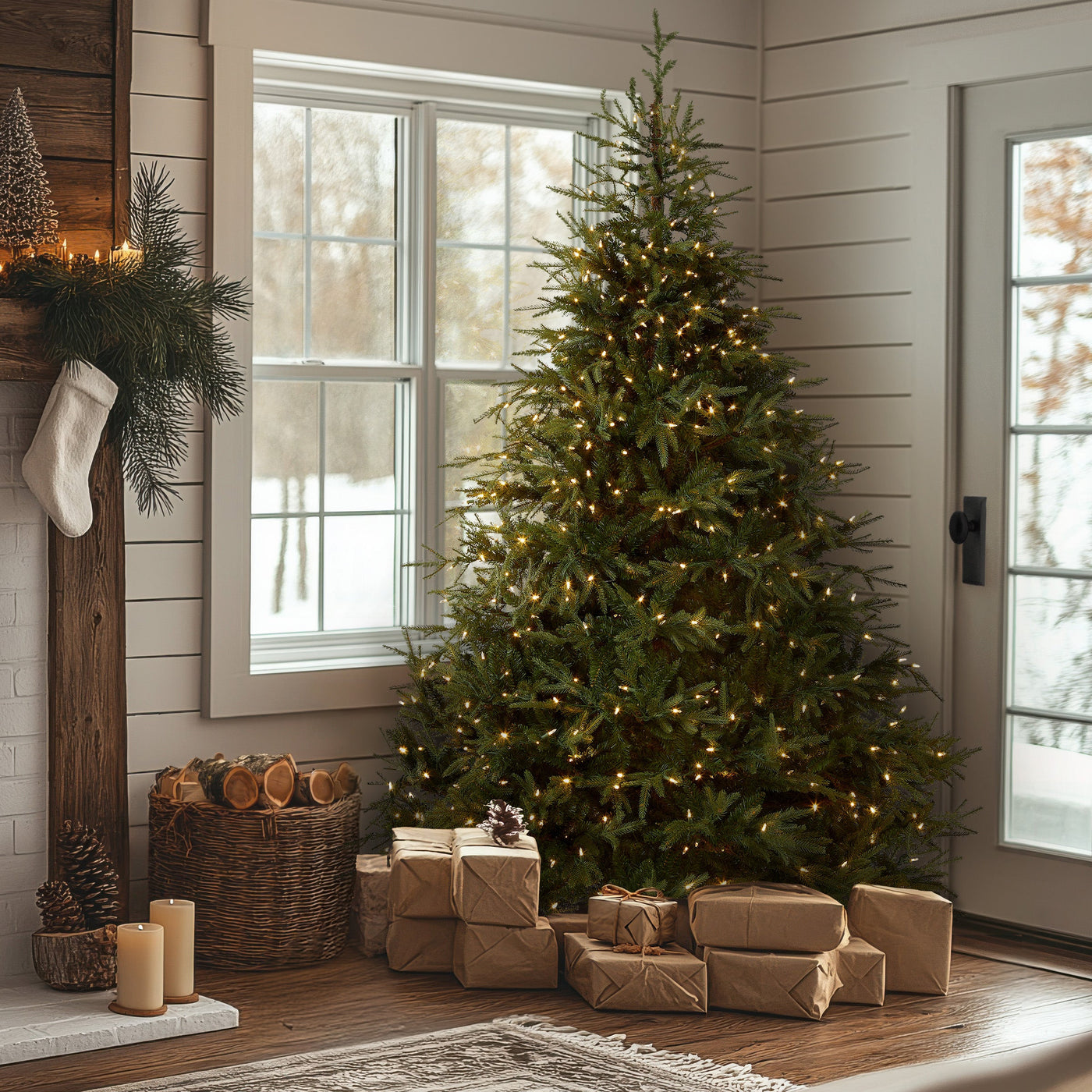 9 ft. Pre-Lit Fraser Grande Tree with Dual Color LED Lights