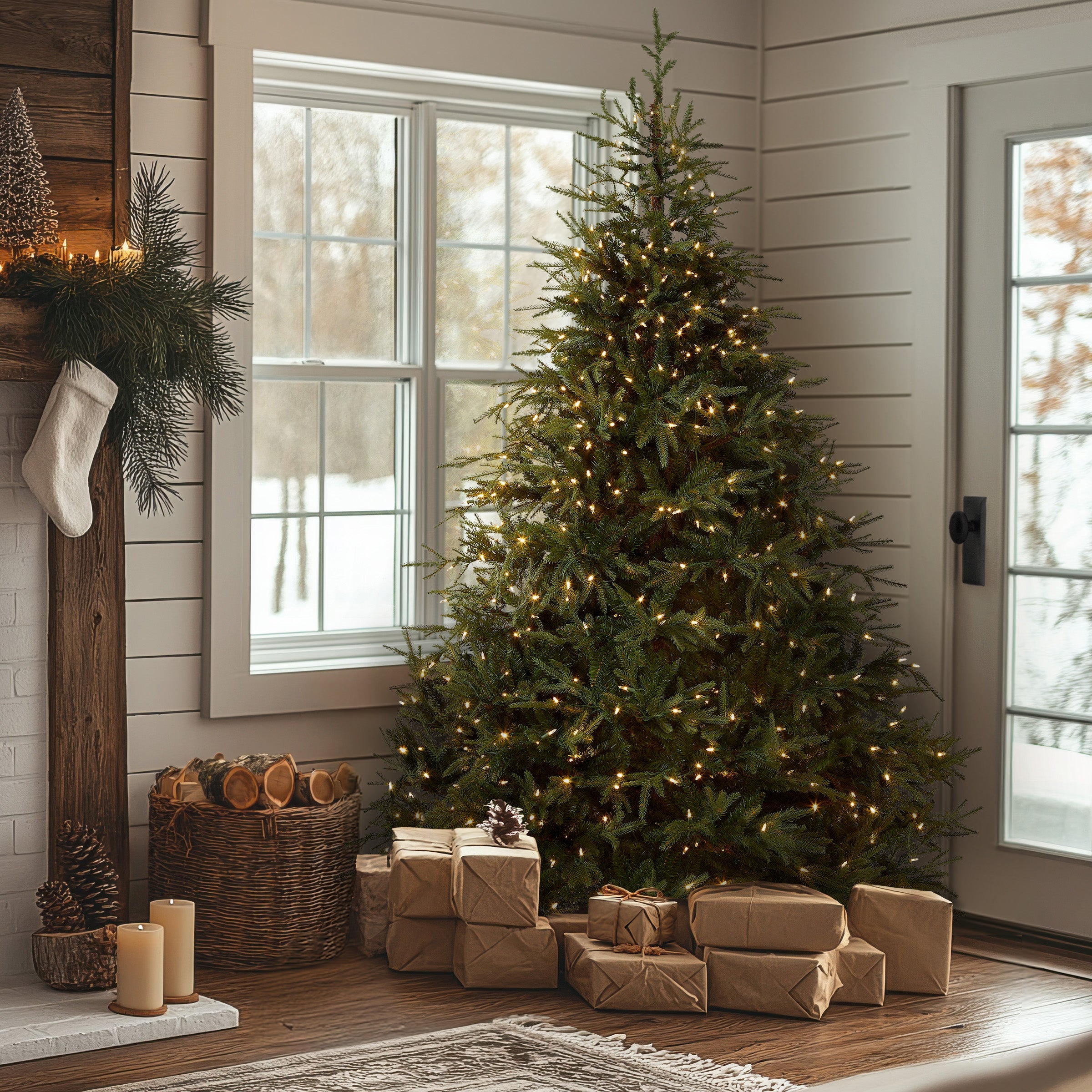 9 ft. Pre-Lit Fraser Grande Tree with Dual Color LED Lights