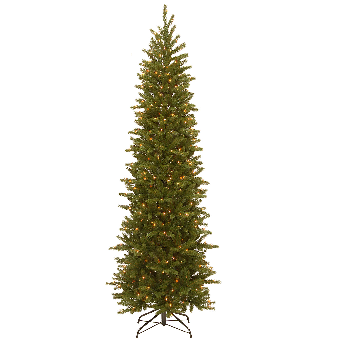 7.5 ft. Pre-Lit Grande Fir Pencil Slim Tree with Clear Lights