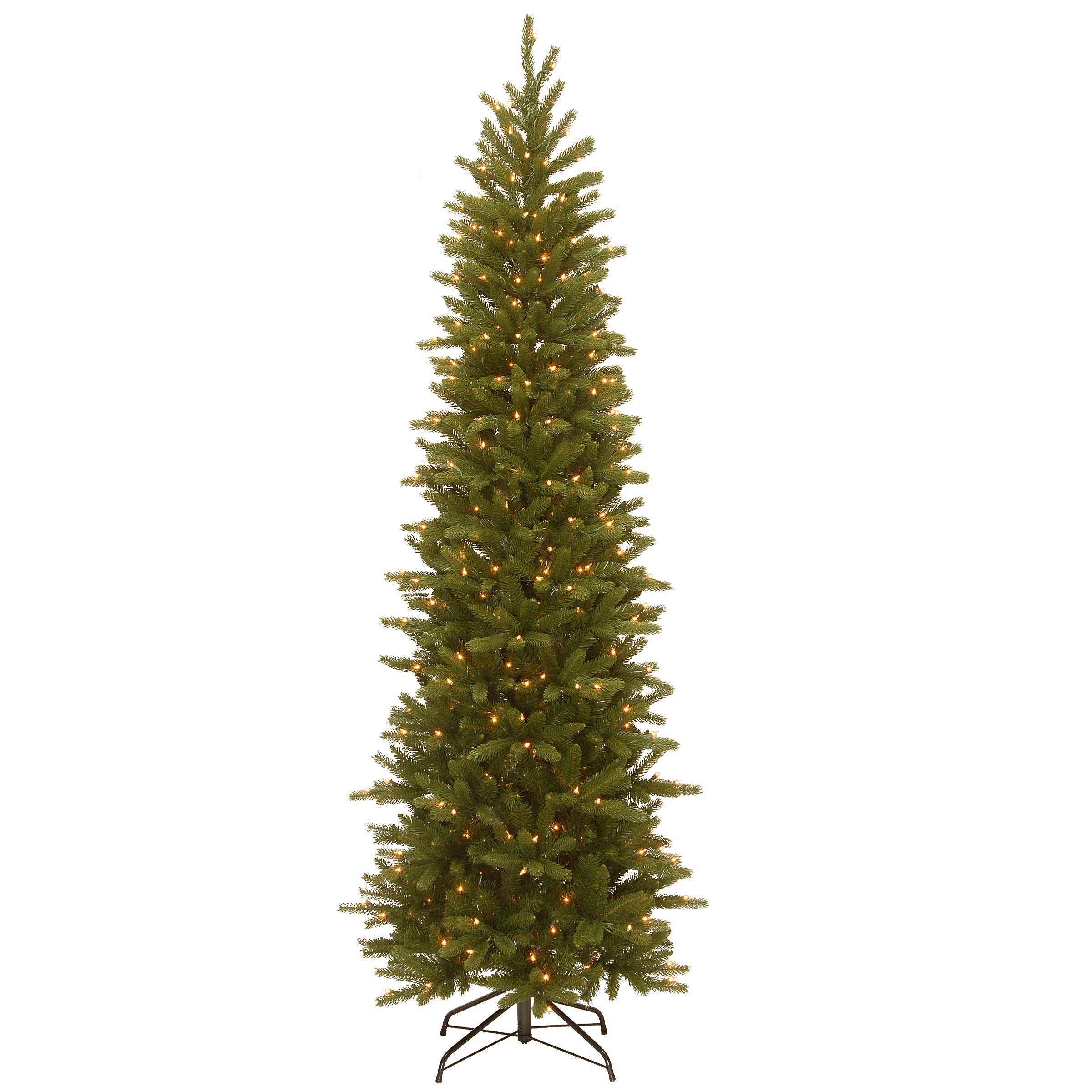 7.5 ft. Pre-Lit Grande Fir Pencil Slim Tree with Clear Lights
