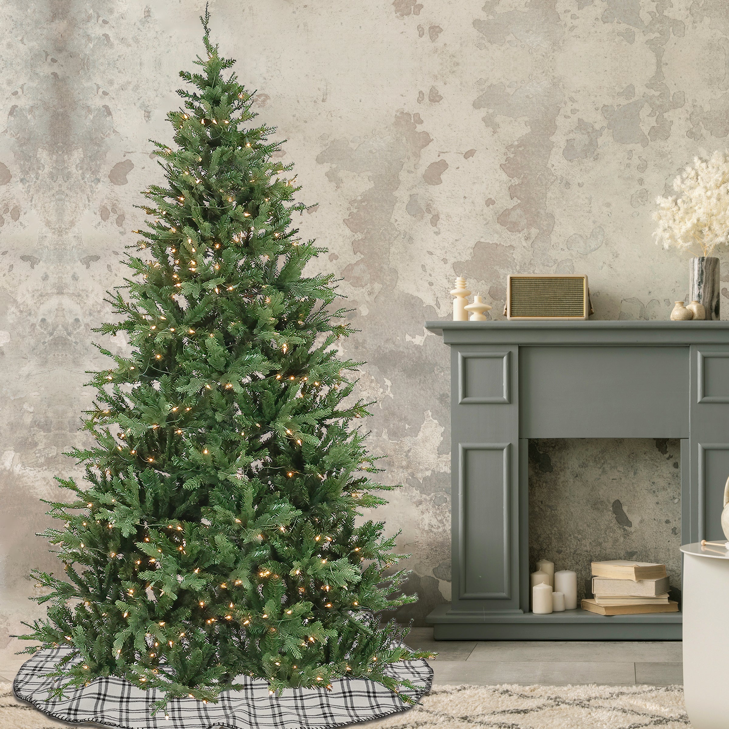7.5 ft. Pre-Lit Hubert Fir Tree with Clear Lights