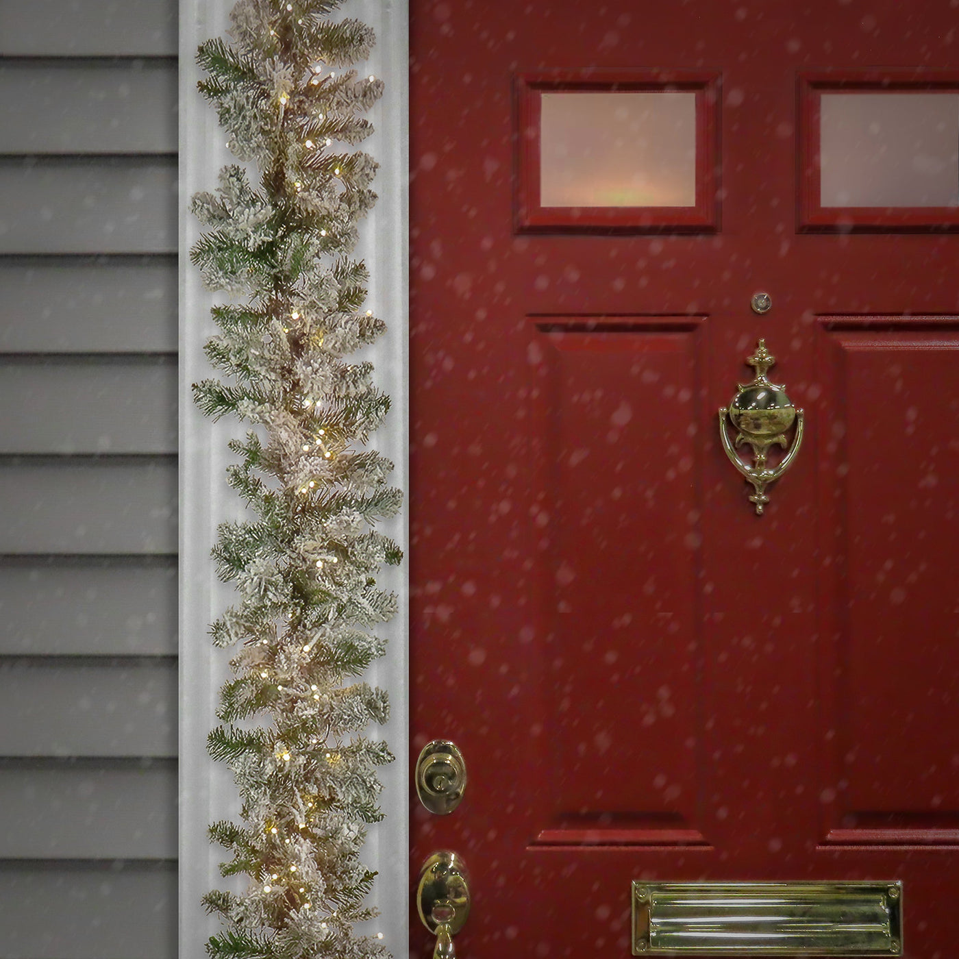 9 ft. Pre-Lit Iceland Fir Garland with Dual Color LED Cosmic Lights