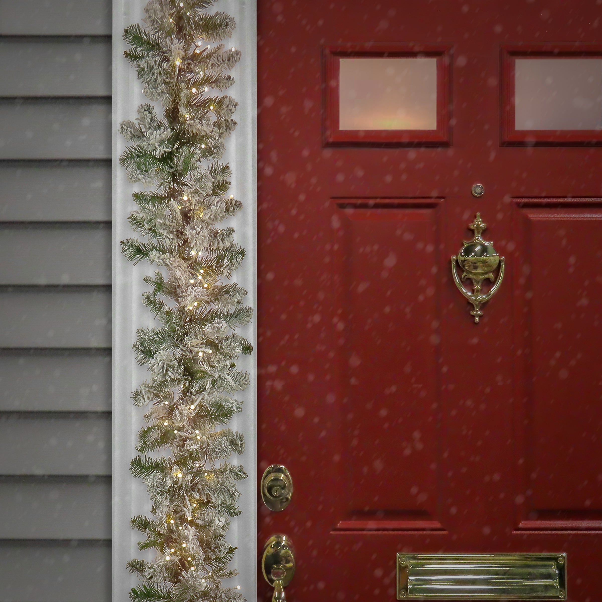 9 ft. Pre-Lit Iceland Fir Garland with Dual Color LED Cosmic Lights
