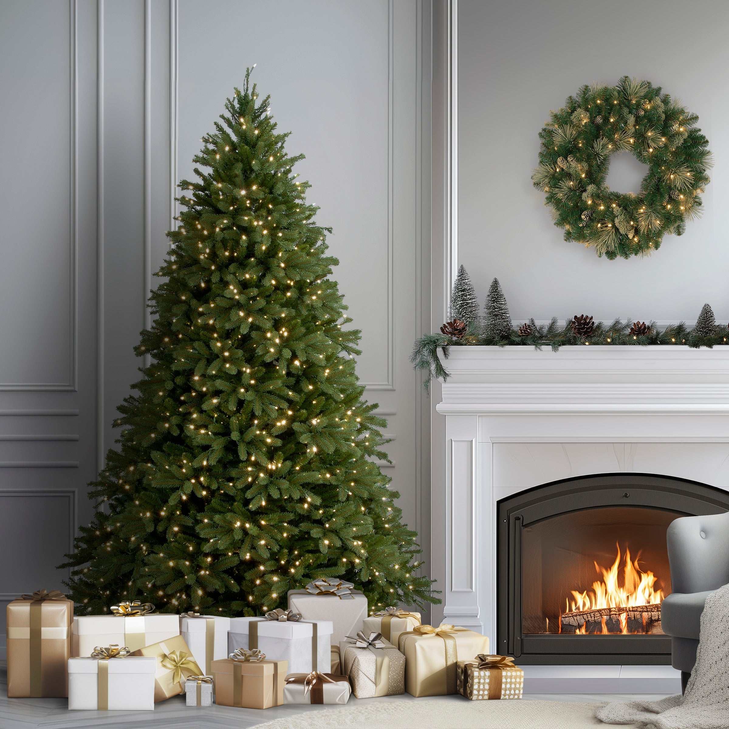 6.5 ft. Pre-Lit Jersey Fraser Fir Tree with Clear Lights