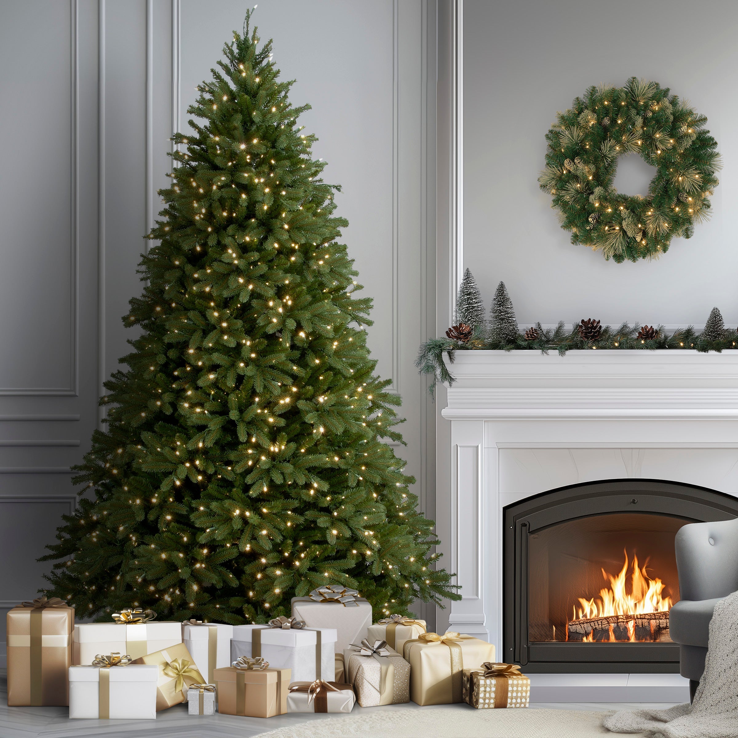 9ft. Pre-Lit Jersey Fraser Fir Tree with Clear Lights