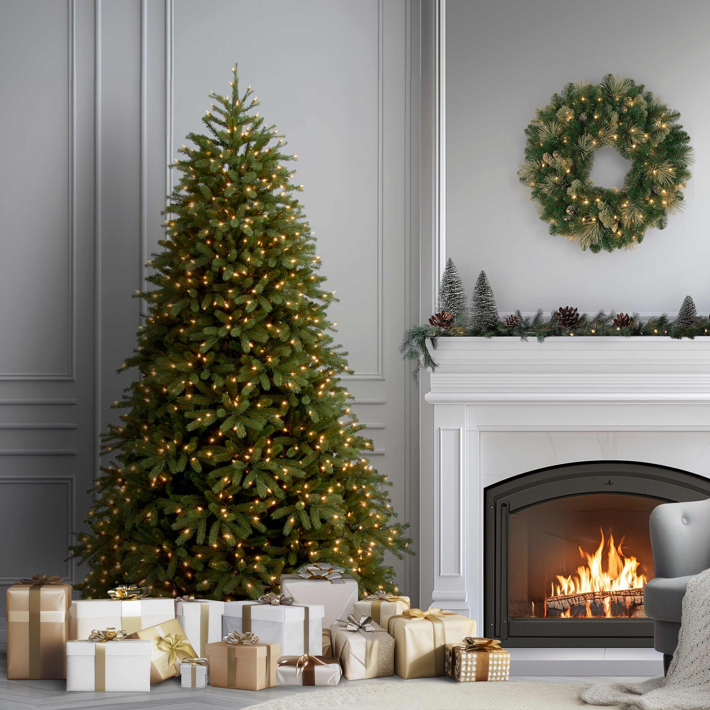 6.5 ft. Pre-Lit Jersey Fraser Fir Medium Tree with Clear Lights