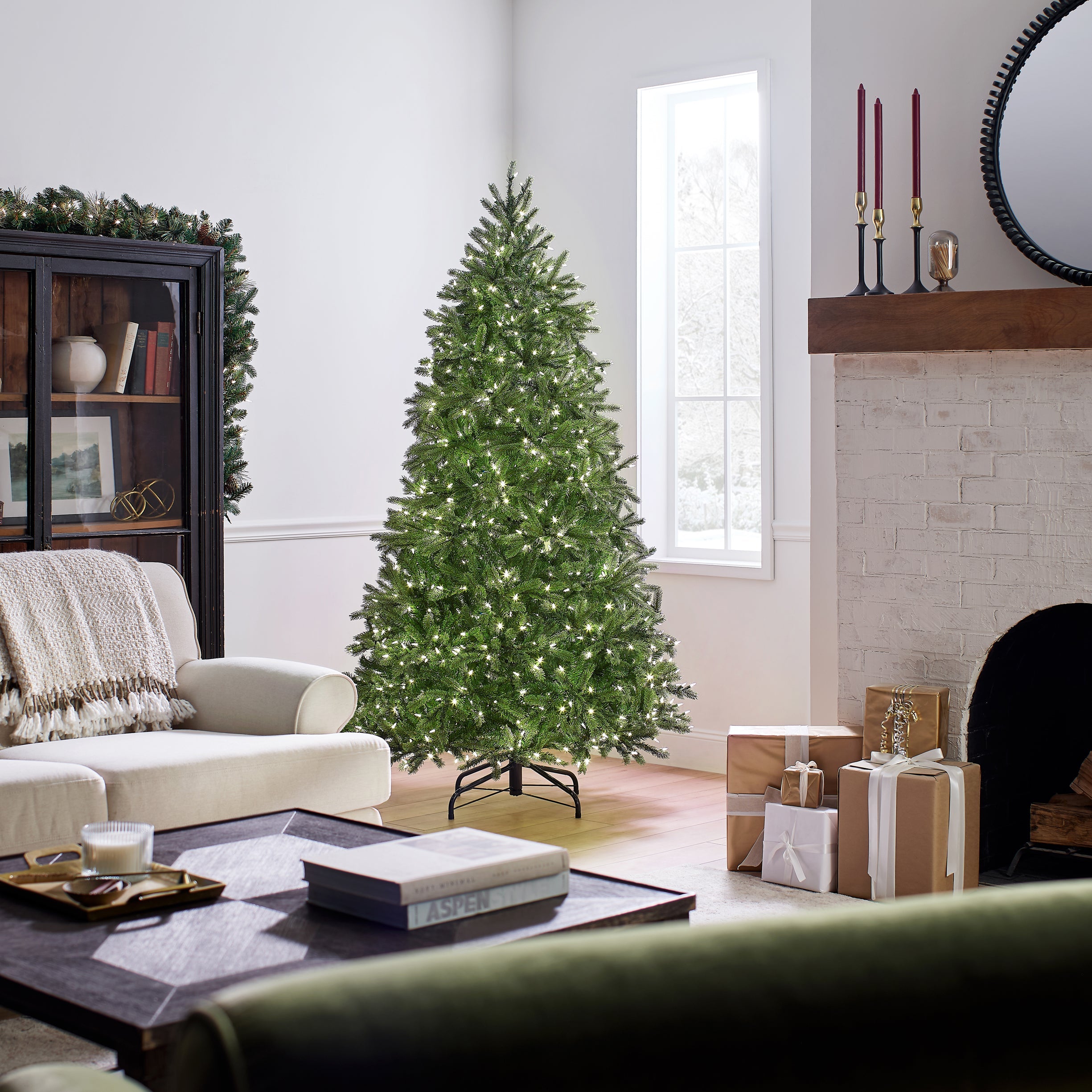 6.5 ft. Pre-Lit Jersey Fraser Fir Medium Tree with Dual Color LED Lights