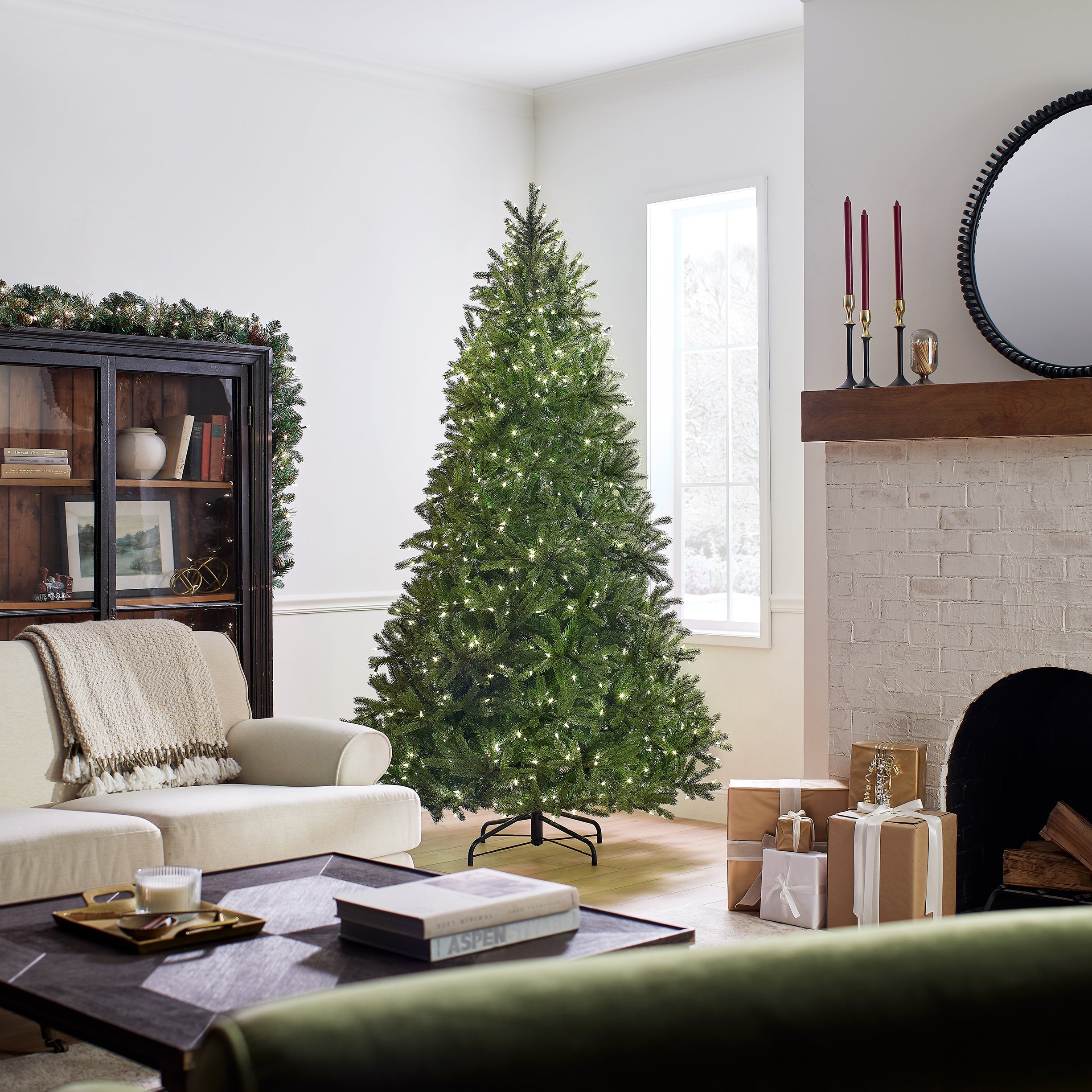 7.5 ft. Pre-Lit Jersey Fraser Fir Medium Tree with Dual Color LED Lights