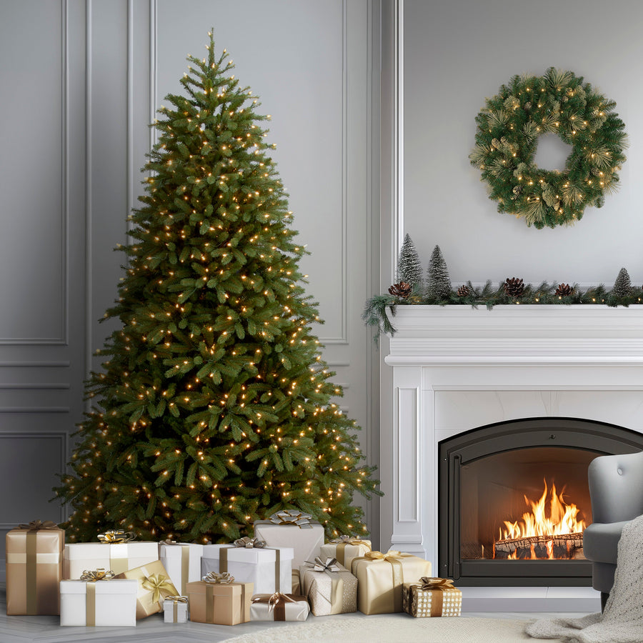 7.5 ft. Pre-Lit Jersey Fraser Fir Medium Tree with Dual Color LED Lights