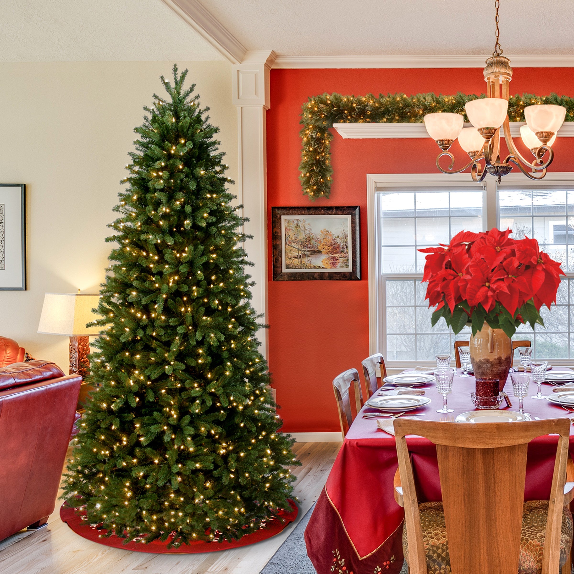 6.5 ft. Pre-Lit Jersey Fraser Fir Slim Tree with Clear Lights