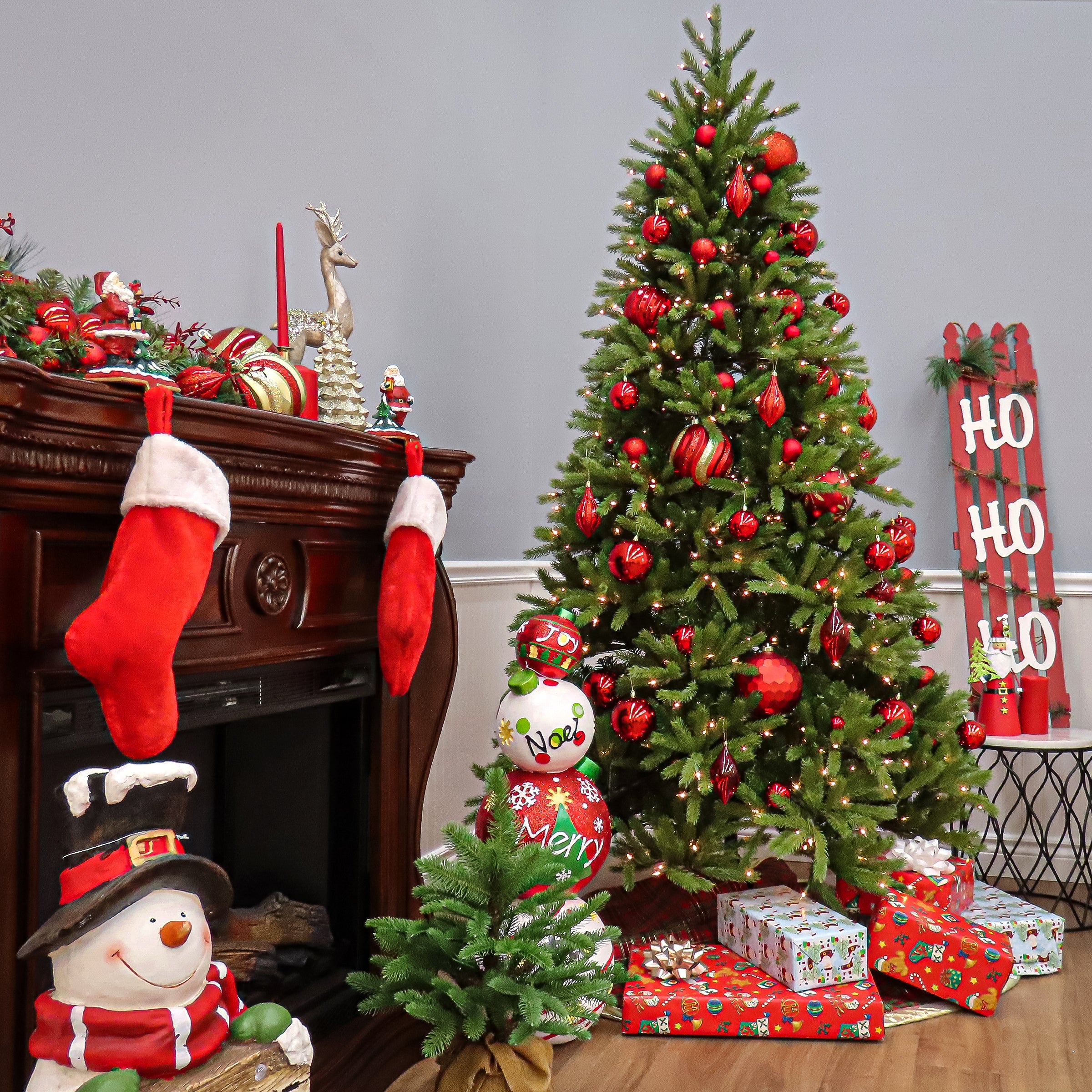 7.5 ft. Pre-Lit Jersey Fraser Fir Slim Tree with Clear Lights