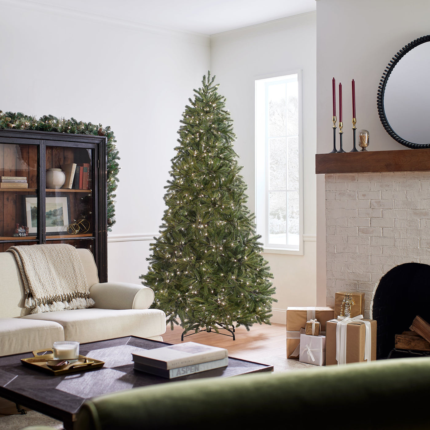 7.5 ft. Pre-Lit Jersey Fraser Fir Slim Tree with Clear Lights
