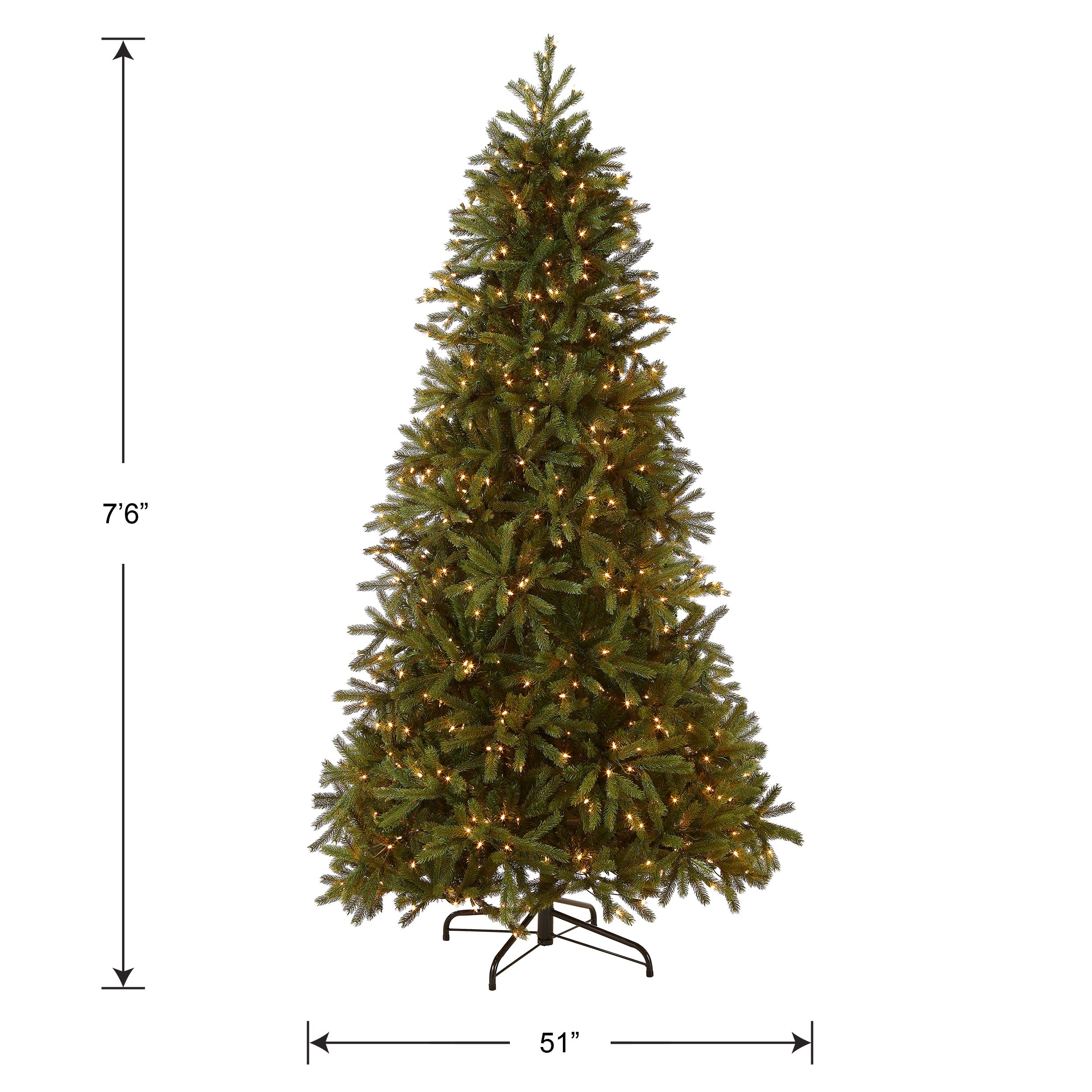 7.5 ft. Pre-Lit Jersey Fraser Fir Slim Tree with Clear Lights