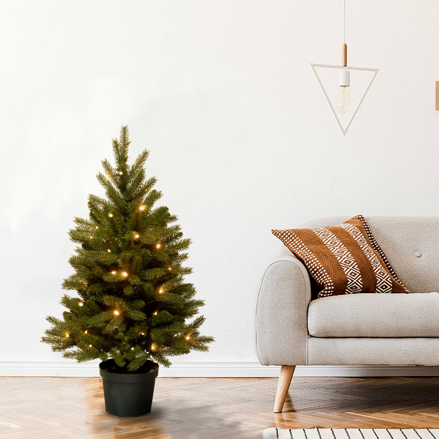 4 ft. Pre-Lit Jersey Fraser Fir Tree with Warm White LED Lights