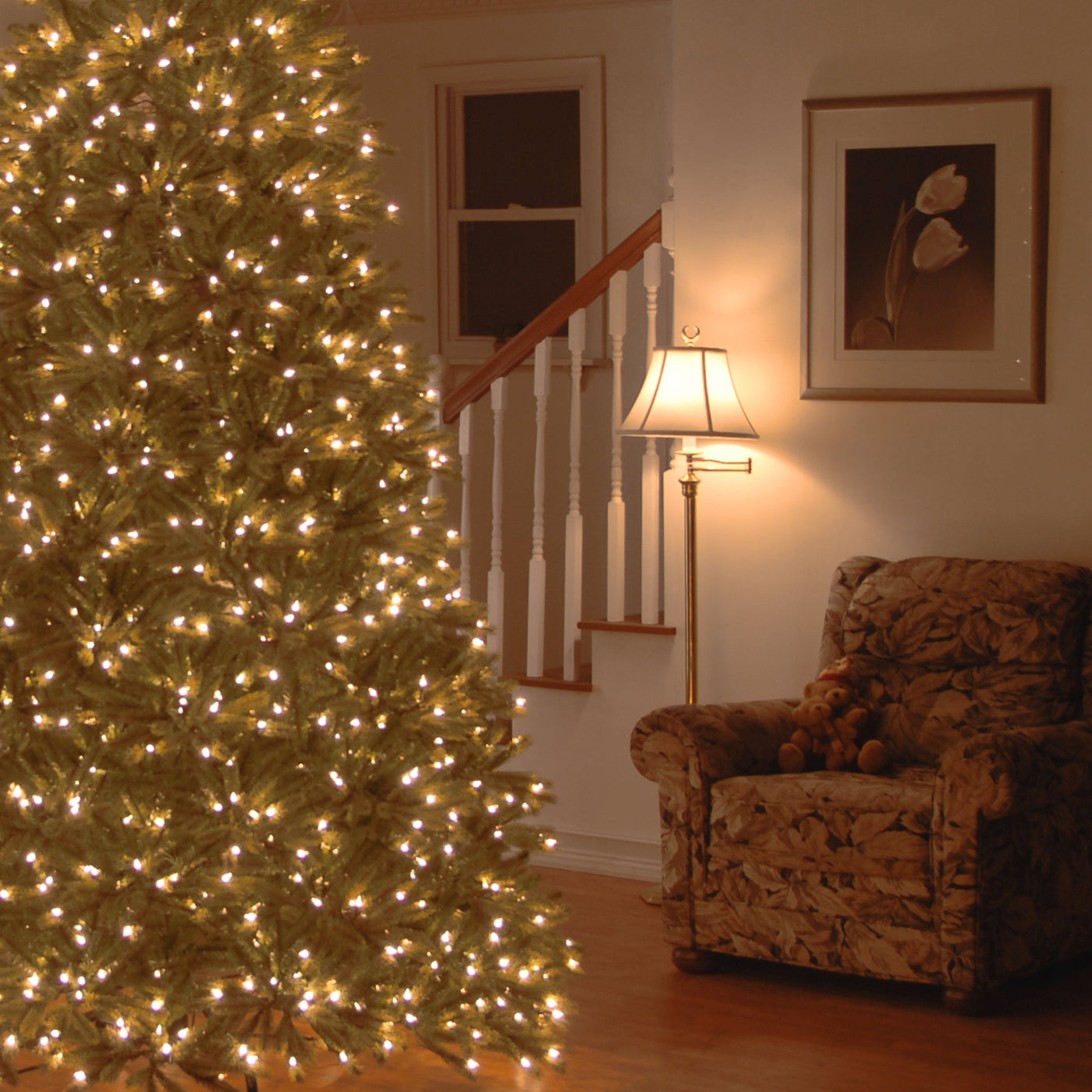 7.5 ft. Pre-Lit Jersey Fraser Fir Medium Tree with PowerConnect Dual Color LED Lights