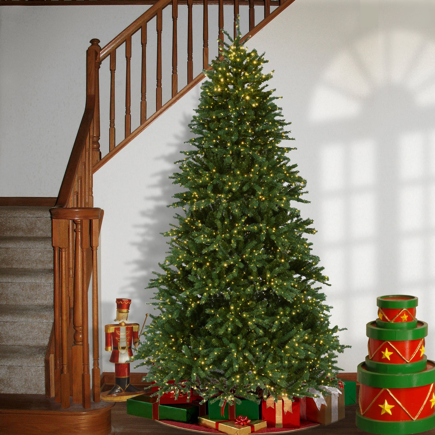 7.5 ft. Pre-Lit Jersey Fraser Fir Slim Tree with Dual Color LED Infinity Lights