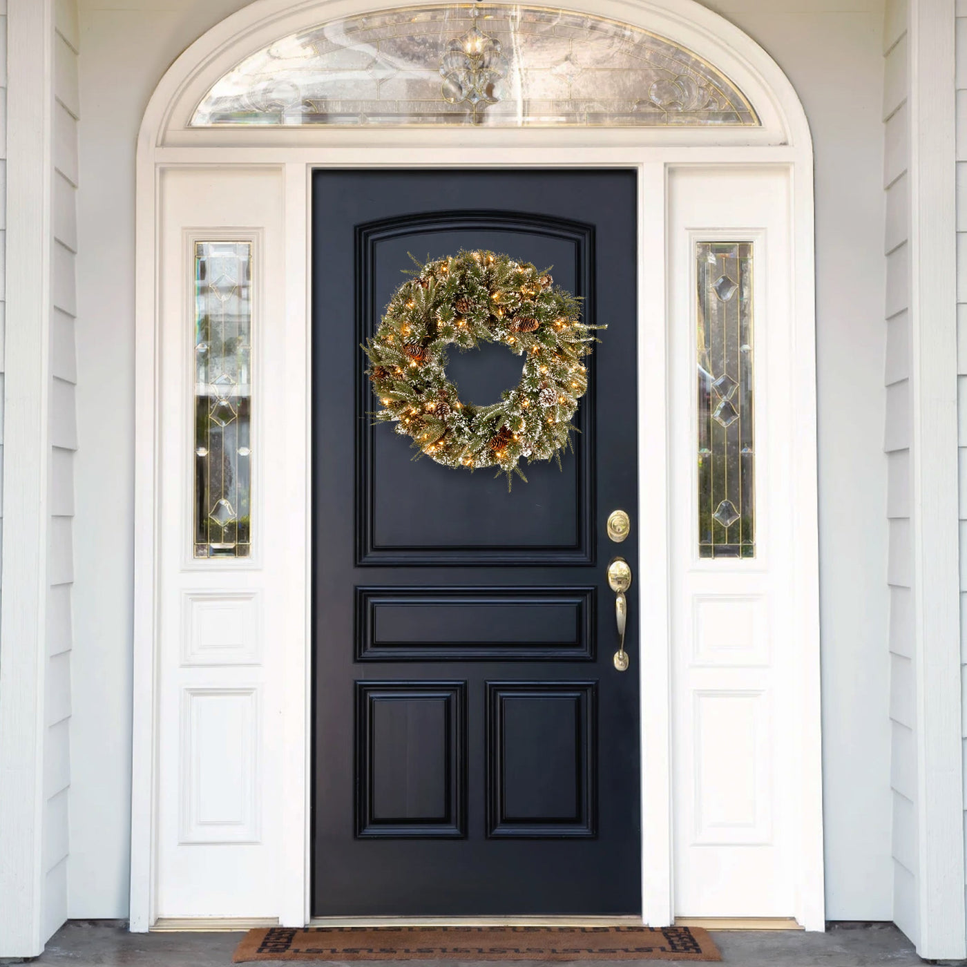 24 in. Pre-Lit Liberty Pine Wreath with Clear Lights