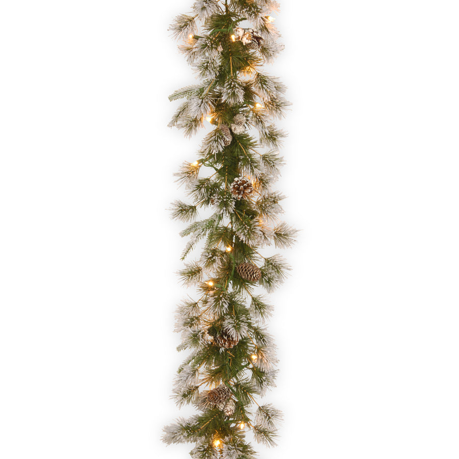 9 ft. Pre-Lit Liberty Pine Garland with Clear Lights