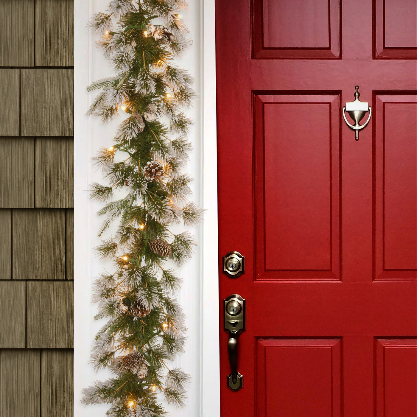 9 ft. Pre-Lit Liberty Pine Garland with Clear Lights