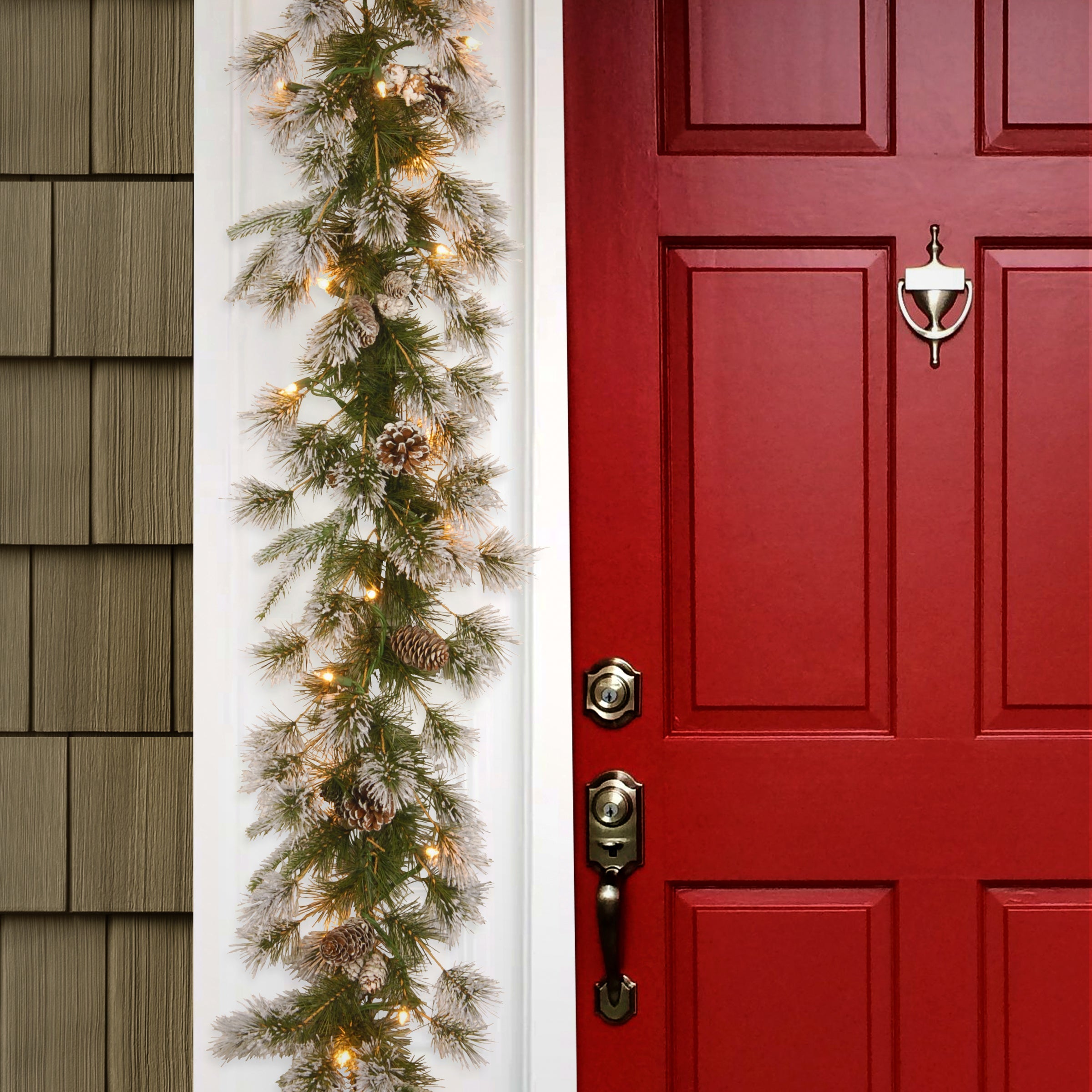 9 ft. Pre-Lit Liberty Pine Garland with Clear Lights