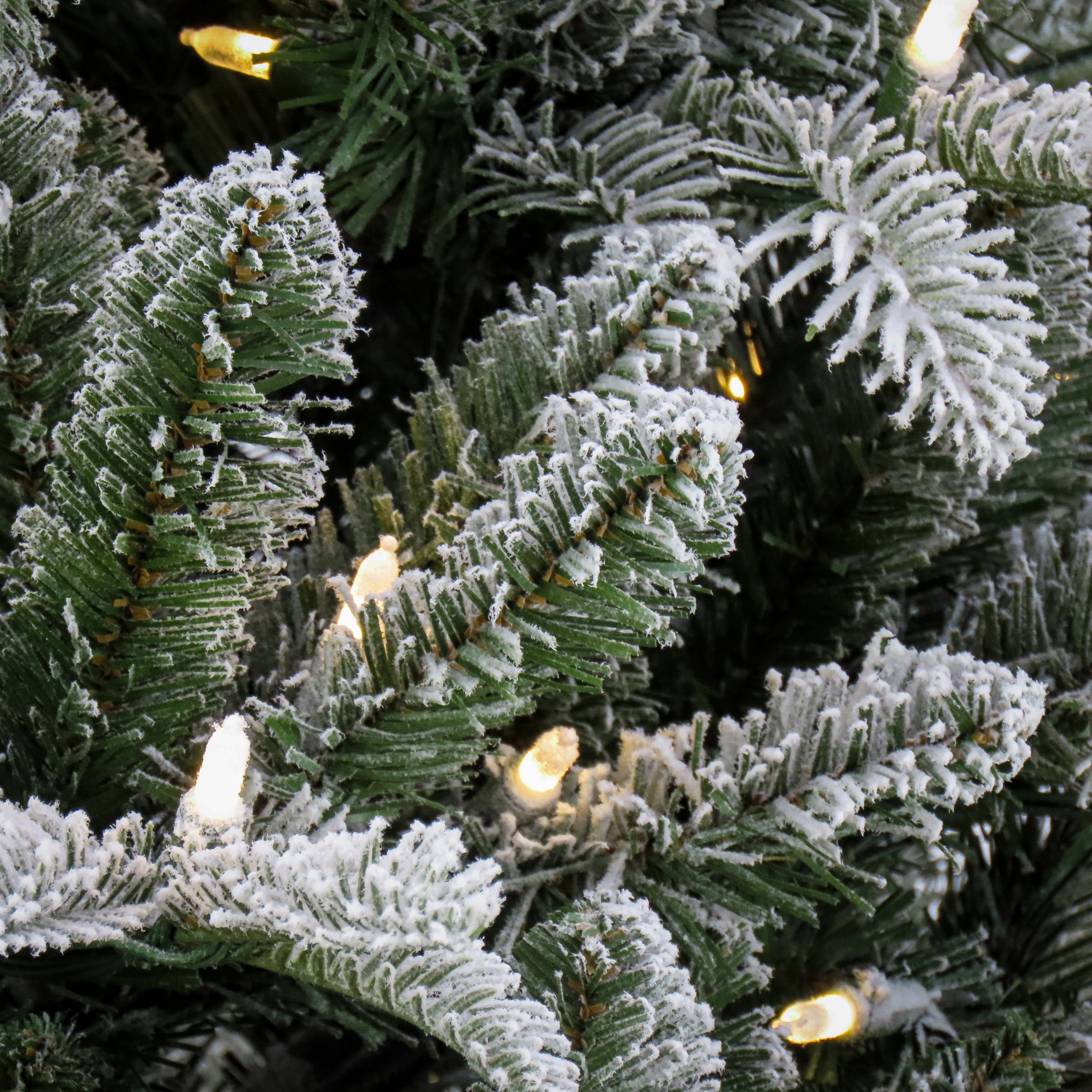 6 ft. Pre-Lit Snowy Libby Fir Tree with LED Lights