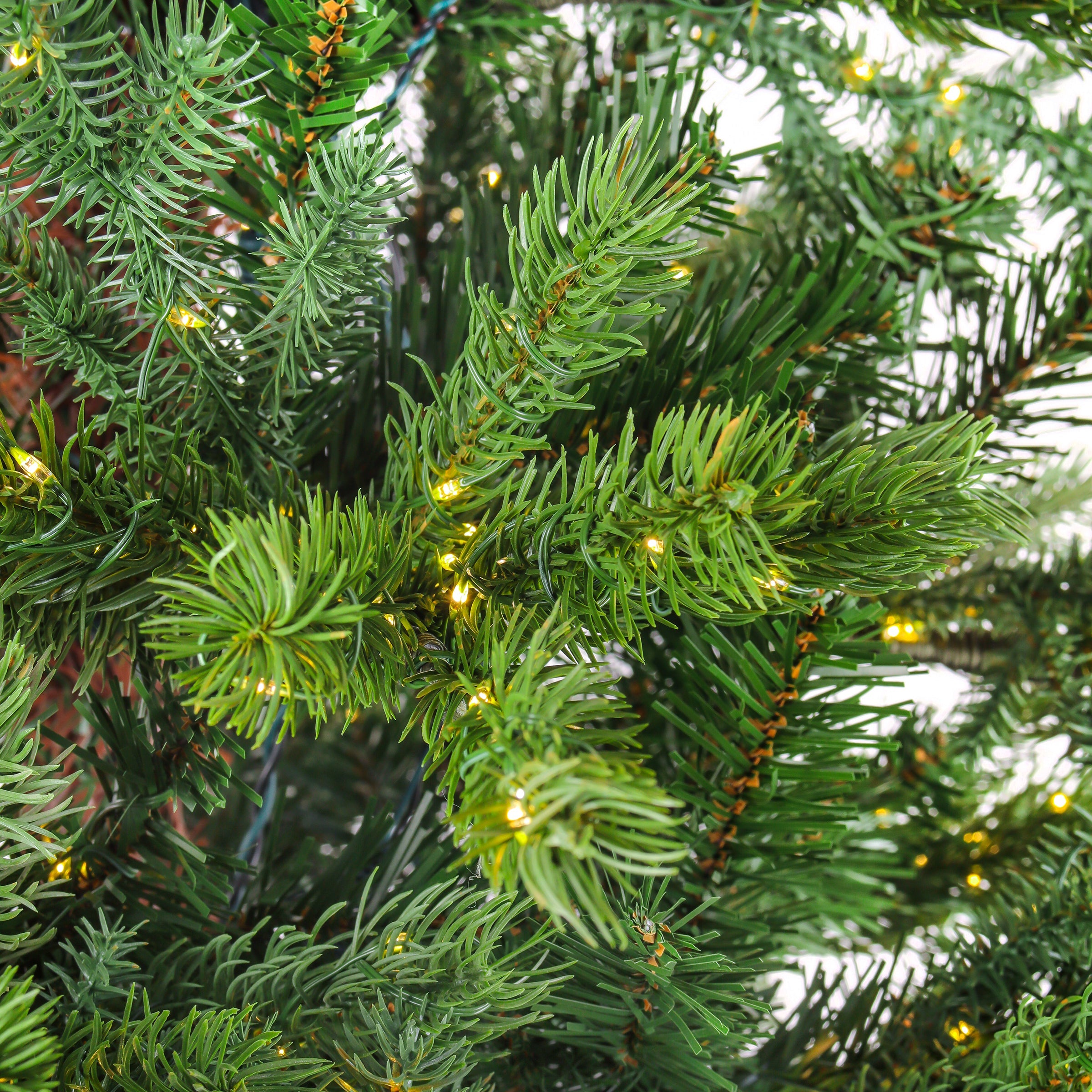 10 ft. Pre-Lit Lark Pine Feel Real Medium Tree with Warm White LED Rice Lights