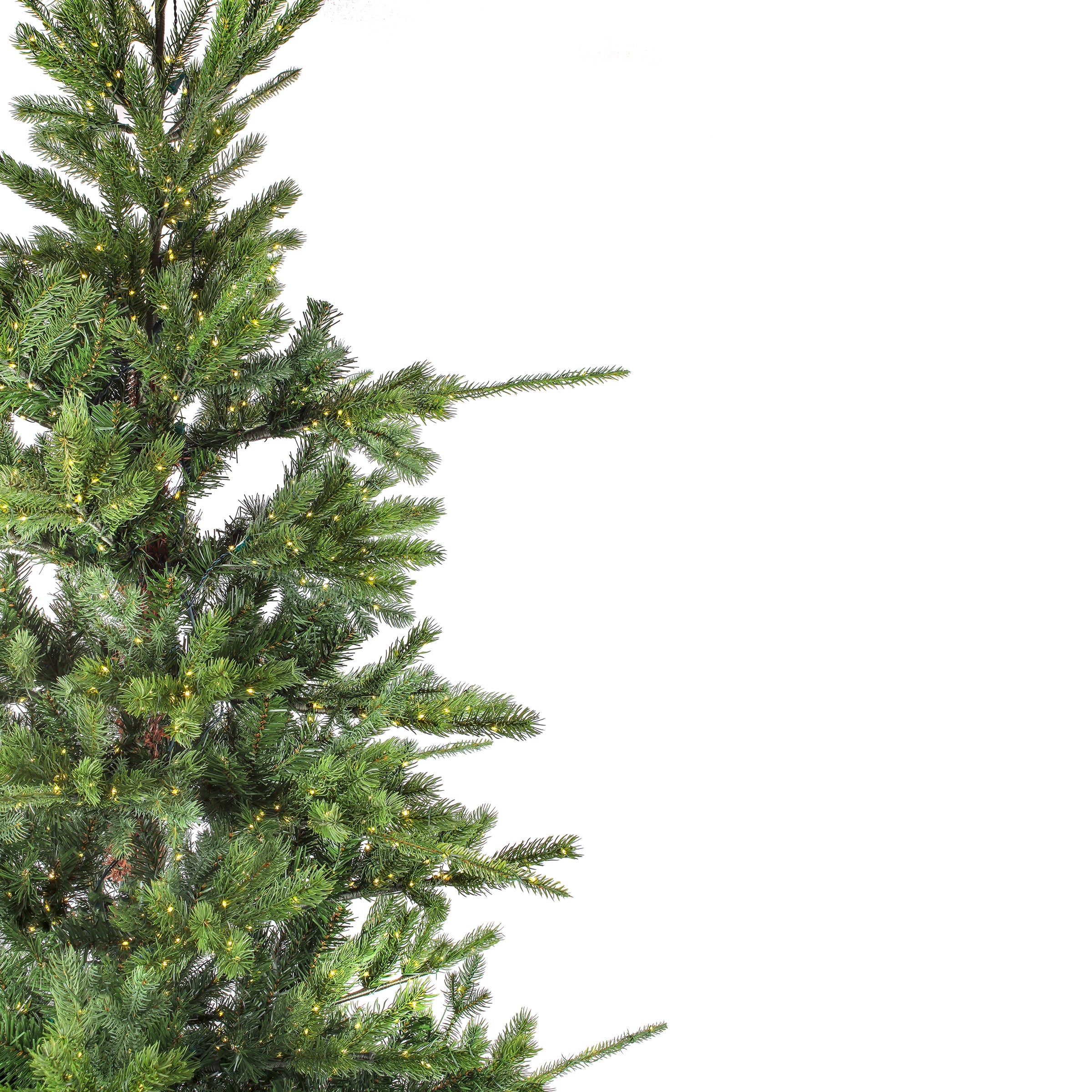 10 ft. Pre-Lit Lark Pine Feel Real Medium Tree with Warm White LED Rice Lights