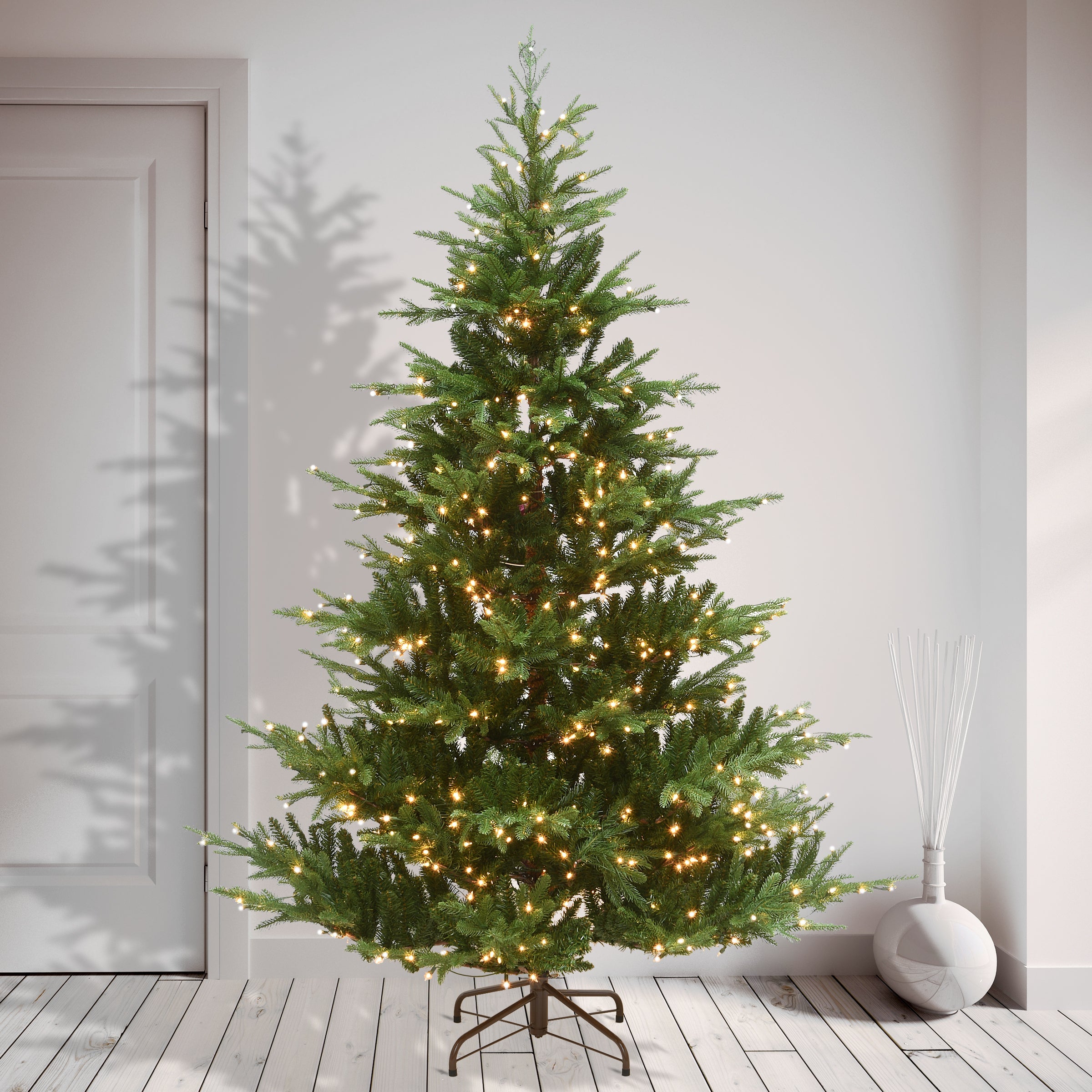 7.5 ft. Pre-Lit Milford Spruce Tree with Clear Lights