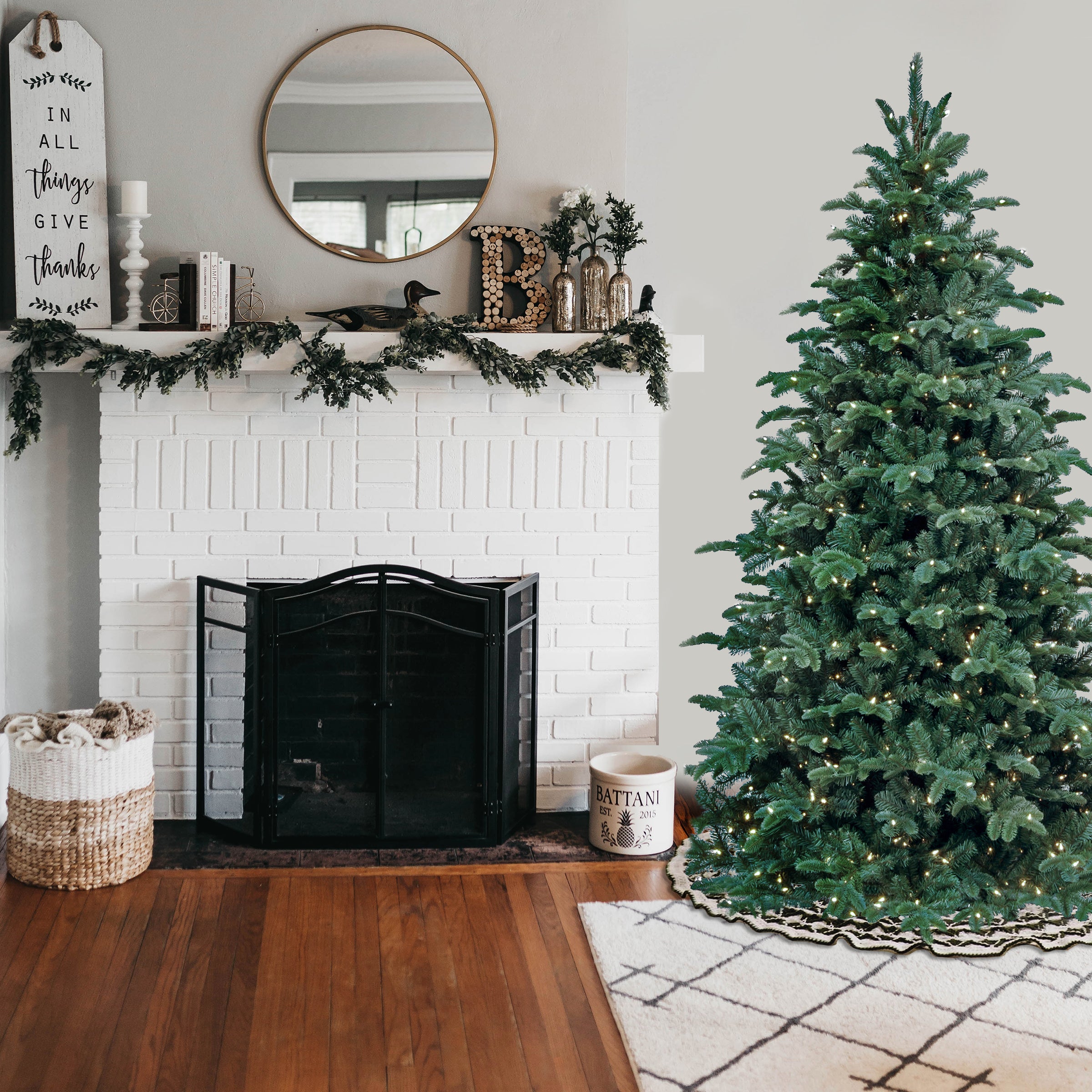 7.5 ft. Pre-Lit Mountain Noble Blue Spruce Tree with Clear Lights