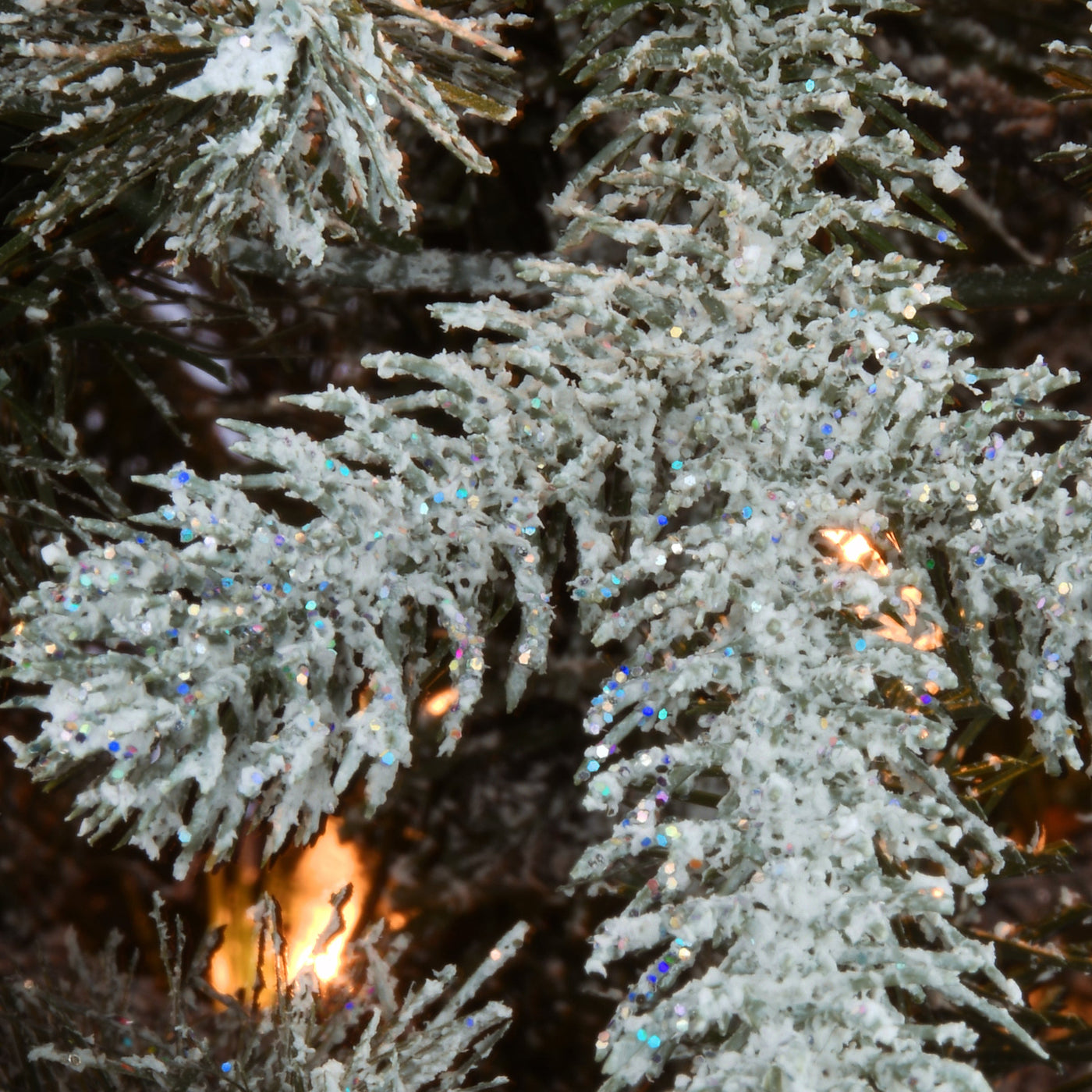 6.5 ft. Pre-Lit Snowy Morgan Spruce Slim Tree with Clear Lights