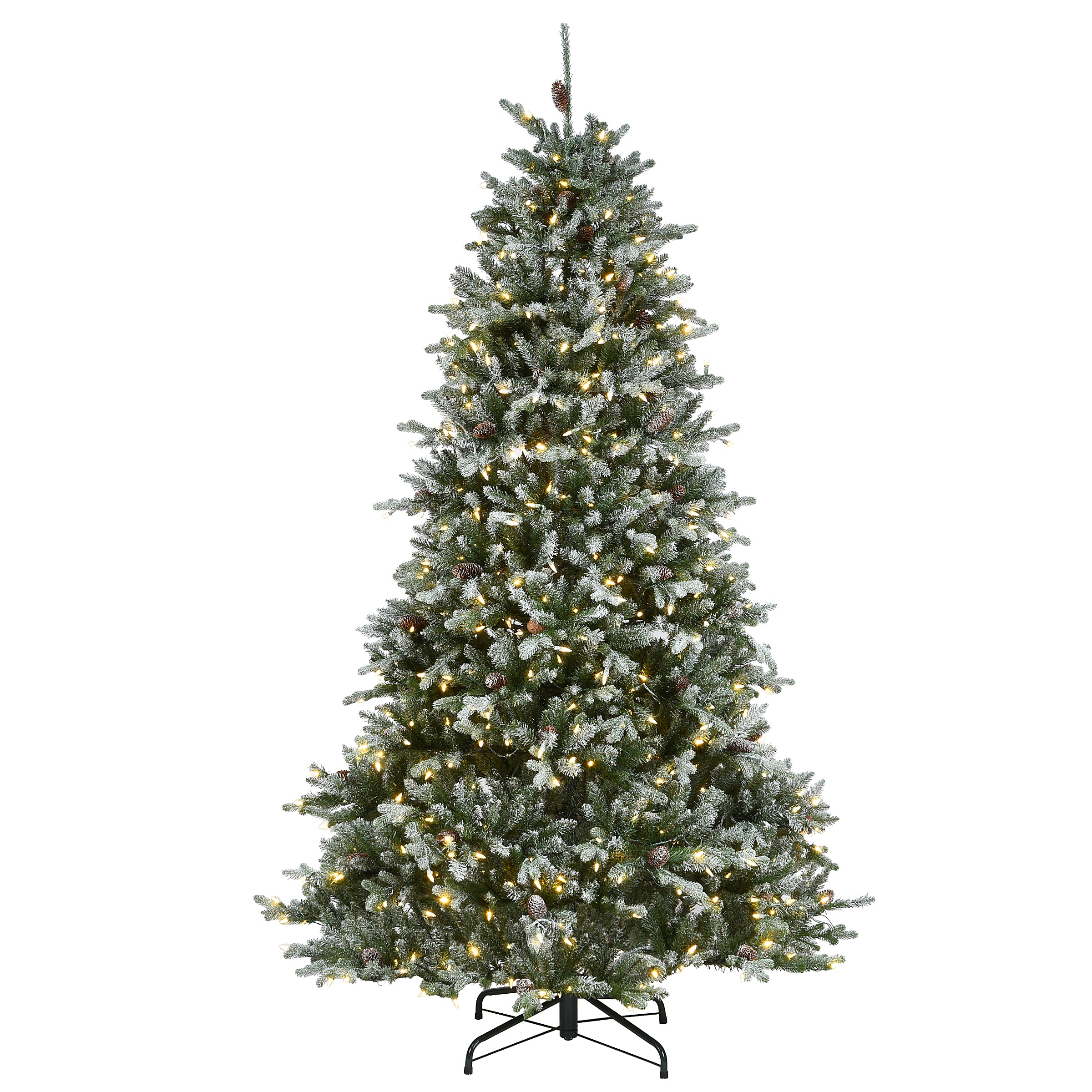 7.5 ft. Pre-Lit Snowy Morgan Spruce Tree with Dual Color LED Lights