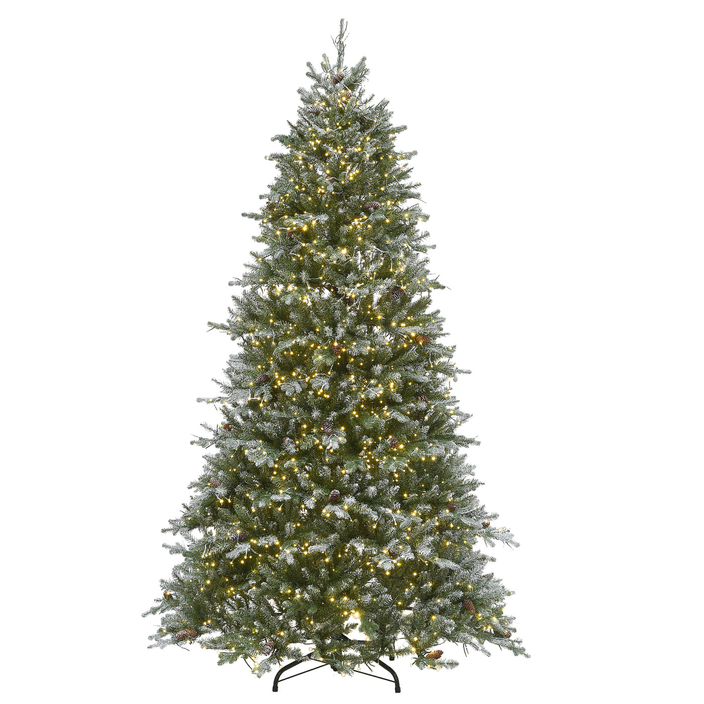 7.5 ft. Pre-Lit Snowy Morgan Spruce Tree with Dual Color LED Cosmic Lights