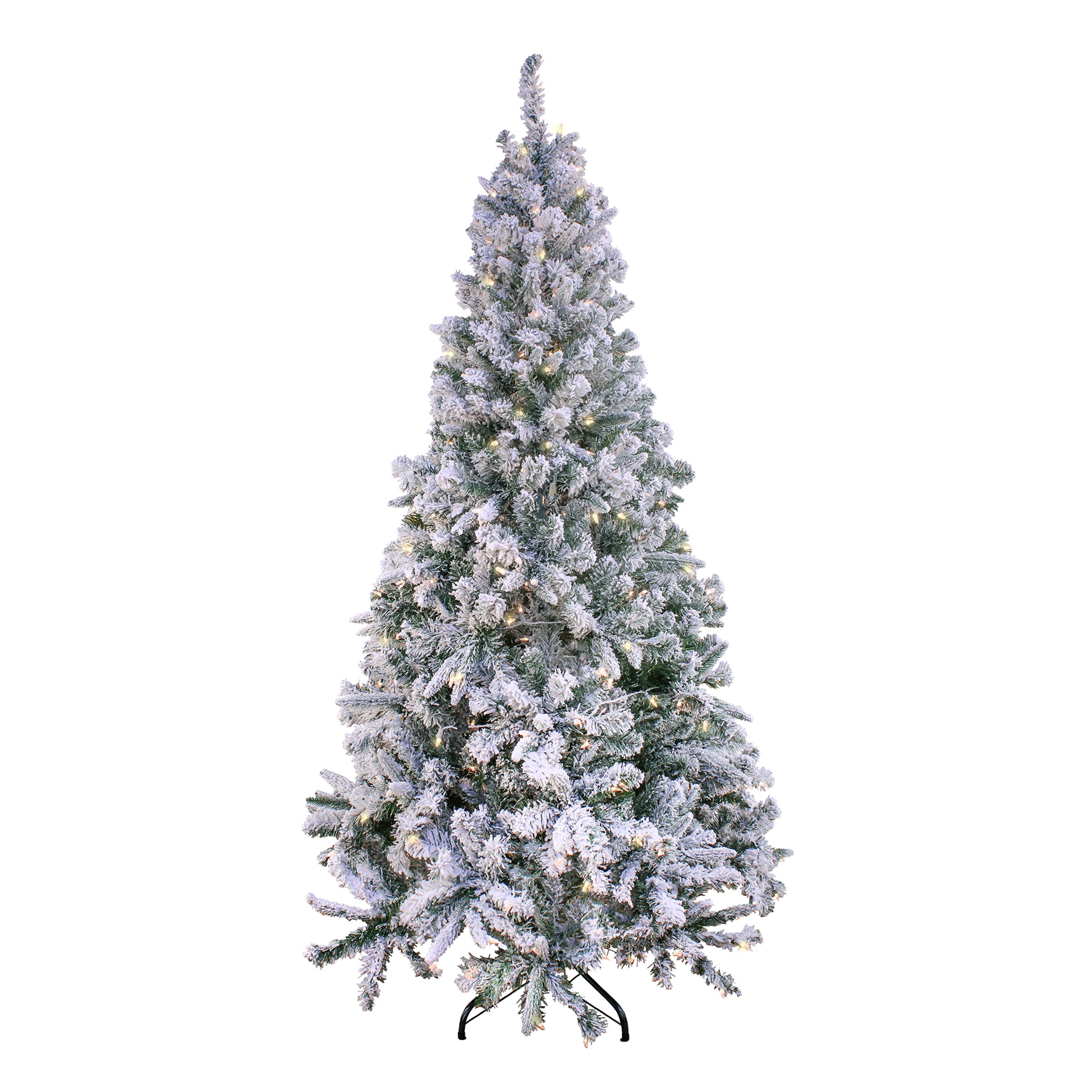 6.5 ft. Pre-Lit Snowy Mixed Pine Tree with Clear Lights