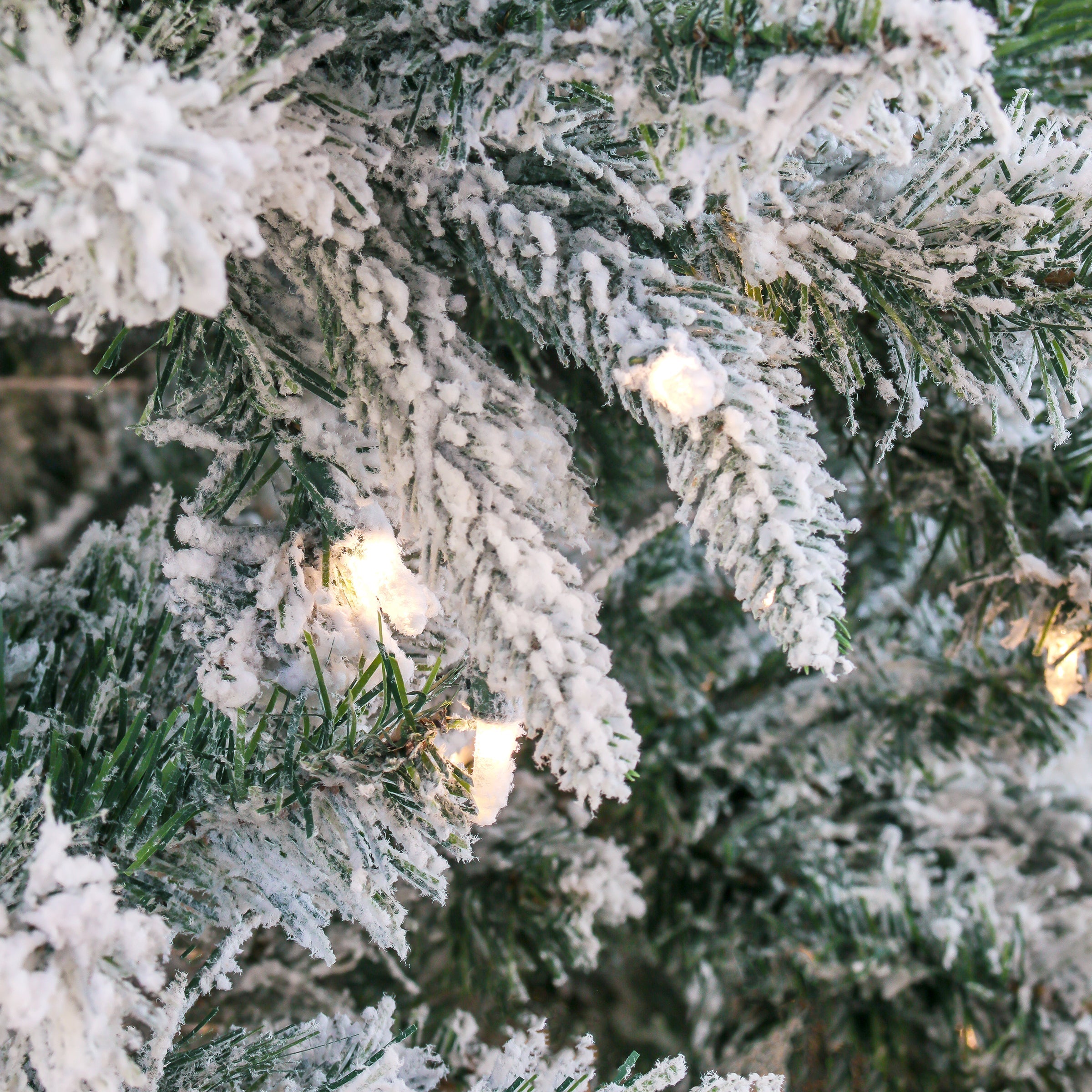 6.5 ft. Pre-Lit Snowy Mixed Pine Tree with Clear Lights