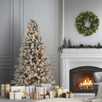 6.5 ft. Pre-Lit Snowy Mixed Pine Tree with Clear Lights