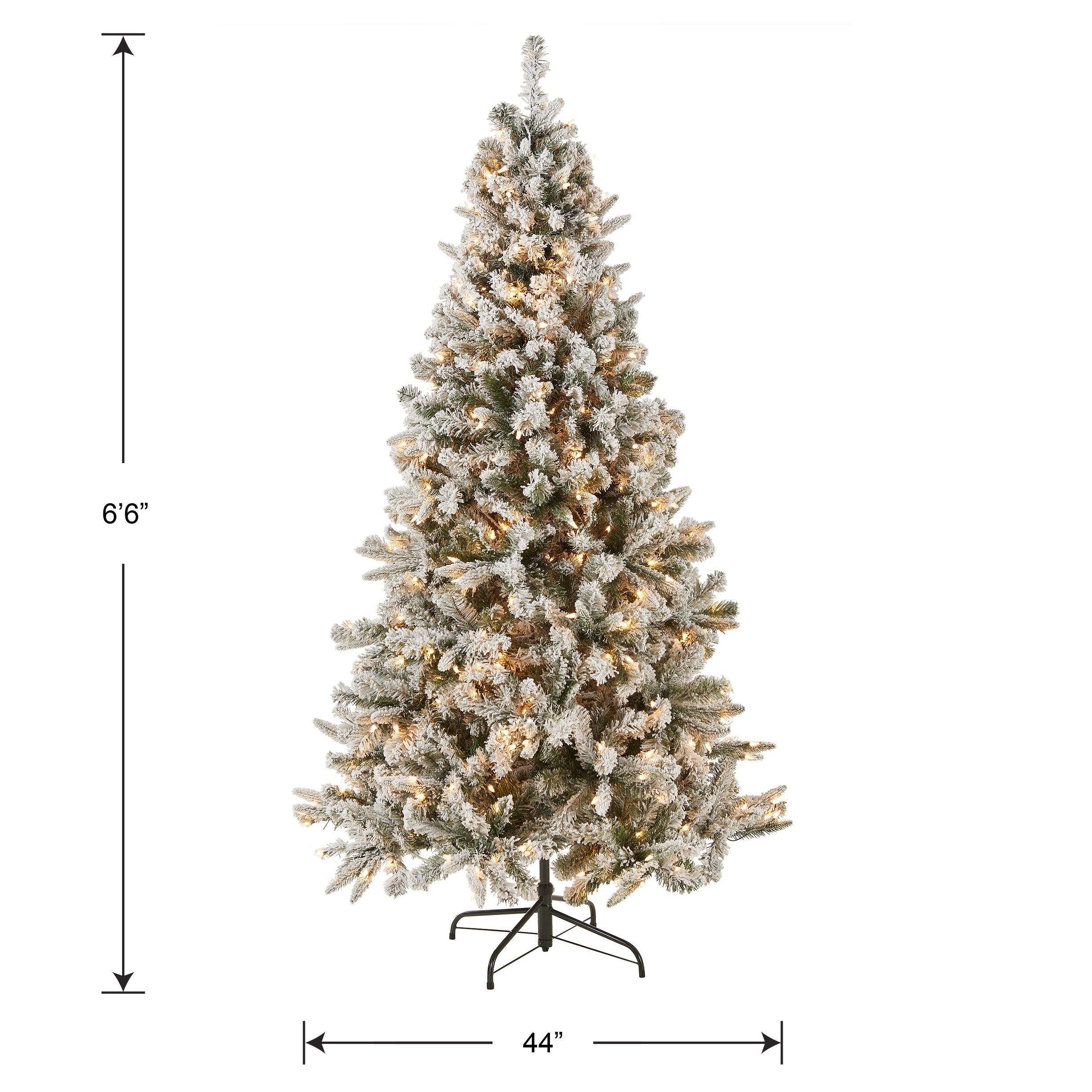 6.5 ft. Pre-Lit Snowy Mixed Pine Tree with Clear Lights