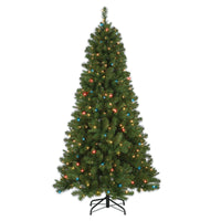 6.5 ft. Pre-Lit Mixed Pine Tree with Multicolor Lights
