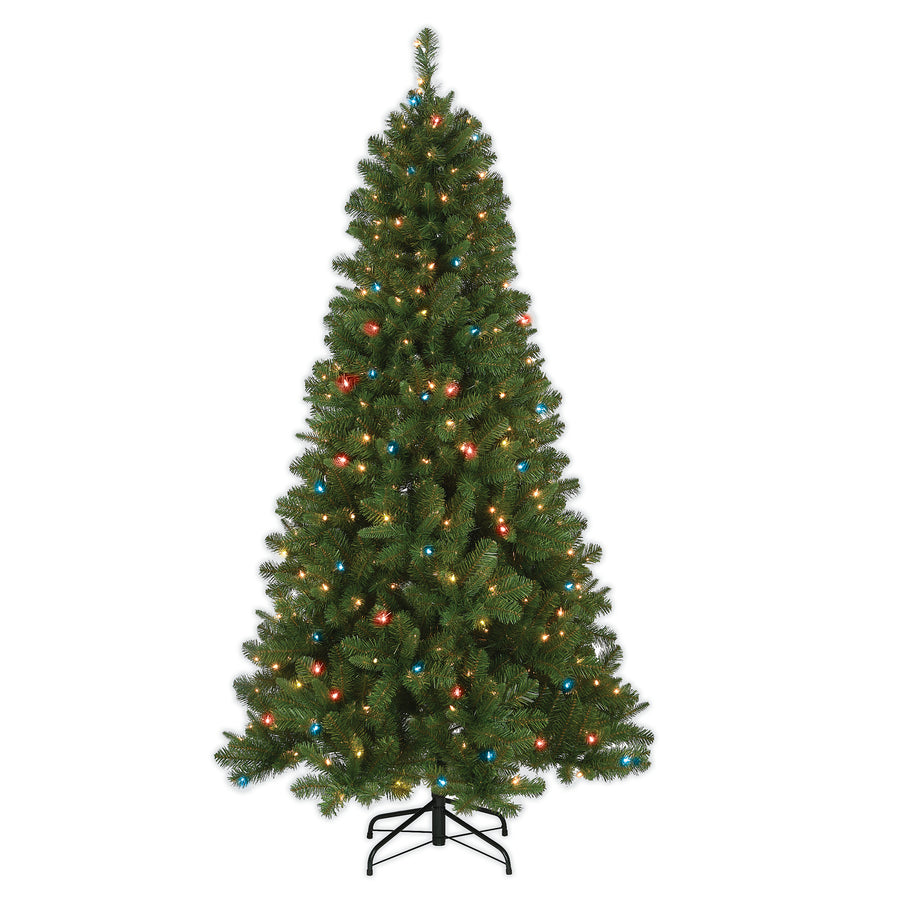 6.5 ft. Pre-Lit Mixed Pine Tree with Multicolor Lights