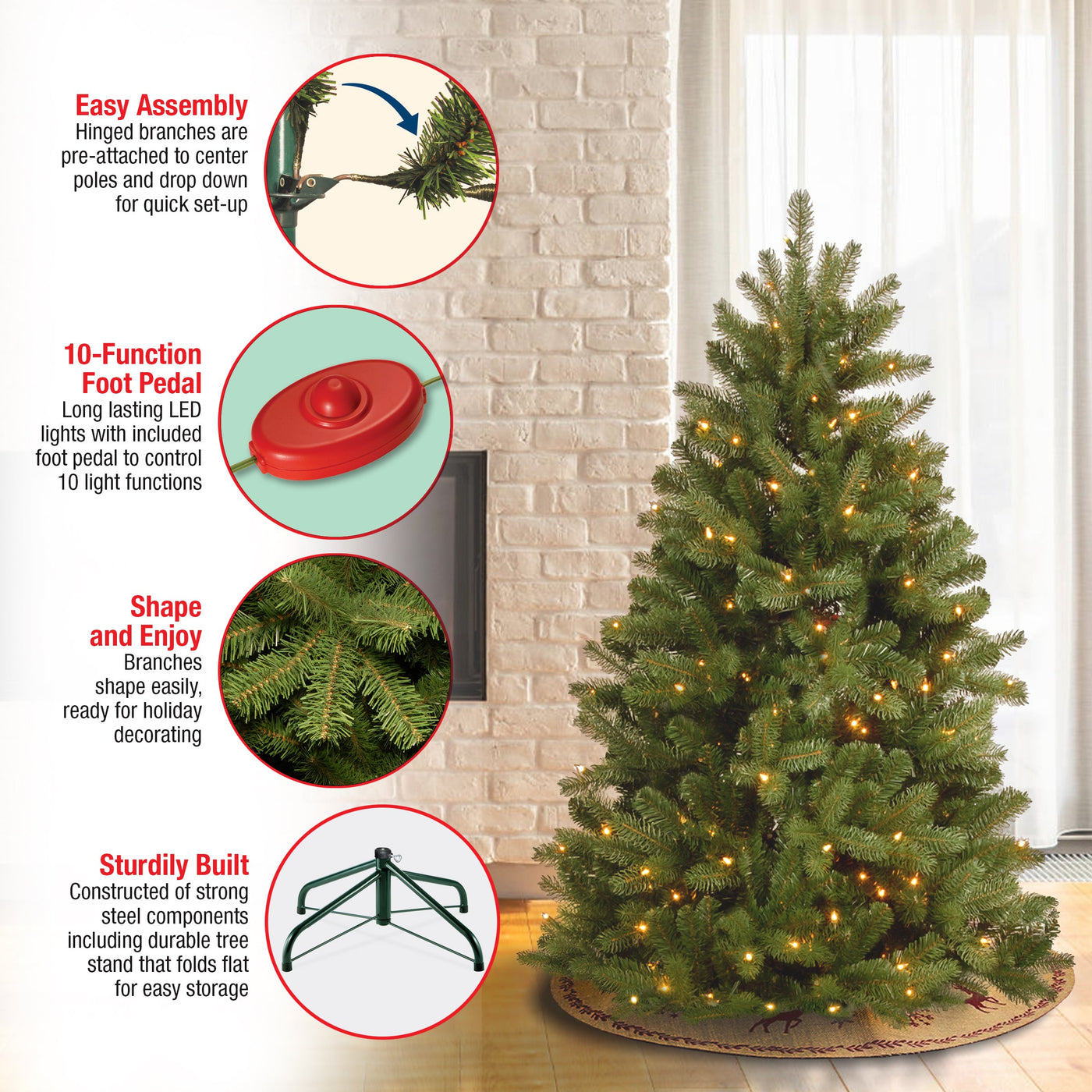 5 ft. Pre-Lit Newberry Spruce Tree with Dual Color LED Lights