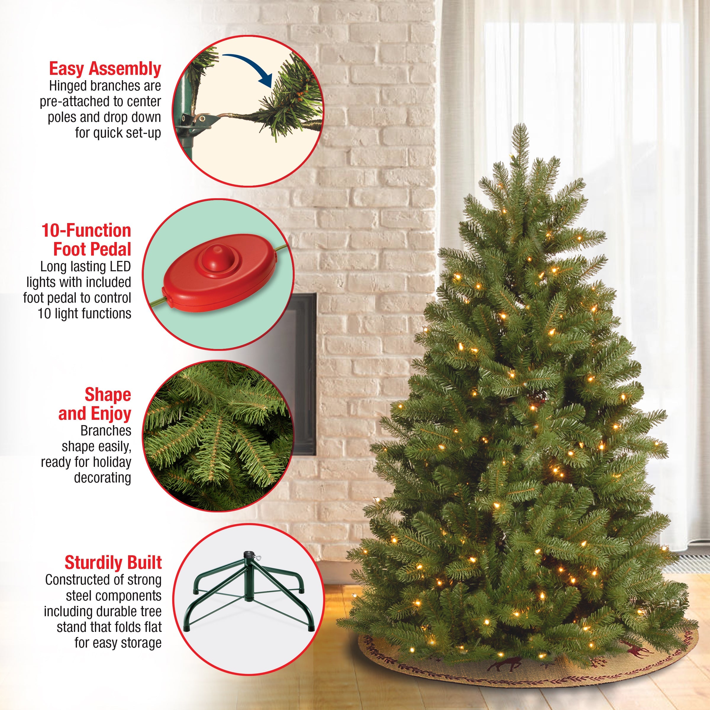 5 ft. Pre-Lit Newberry Spruce Tree with Dual Color LED Lights