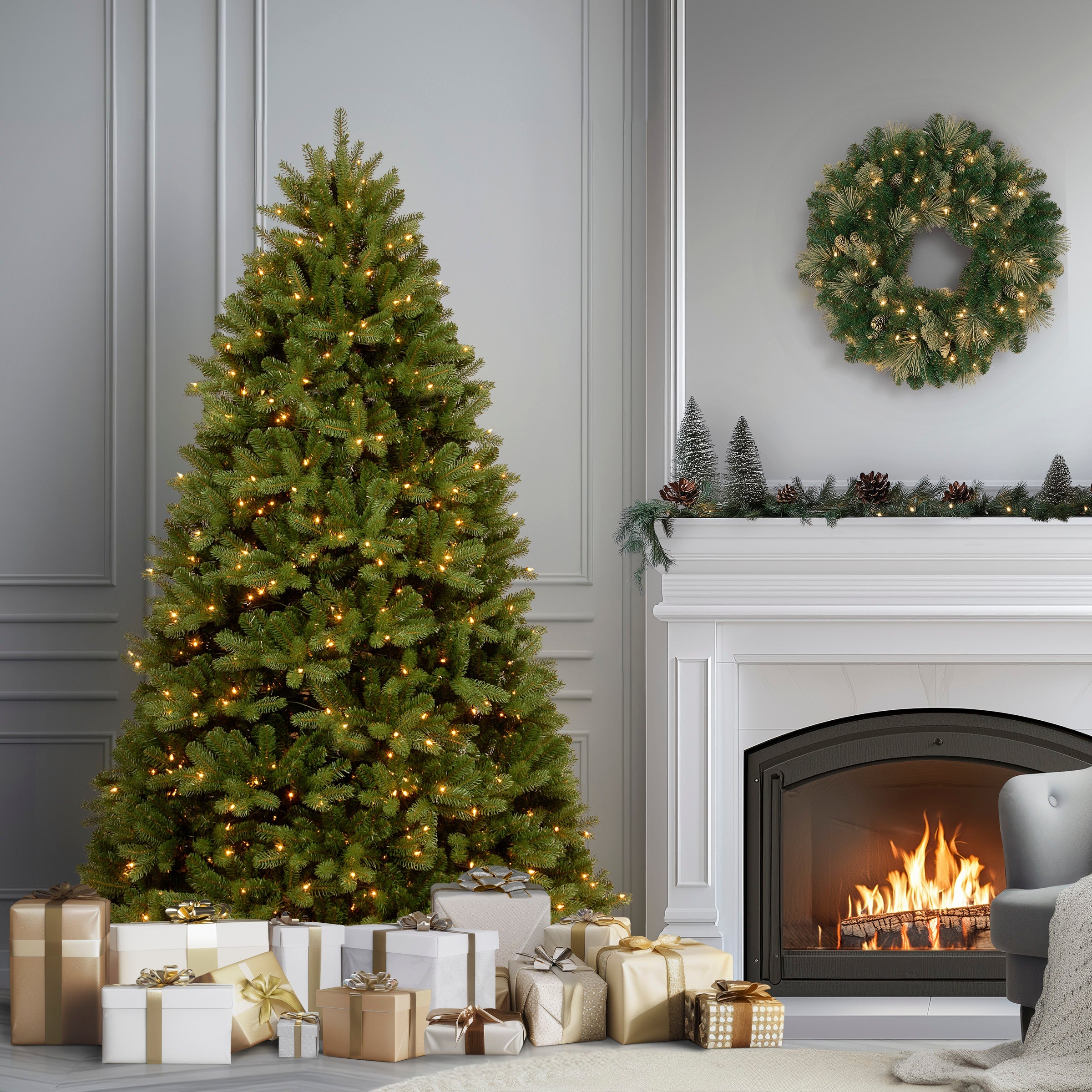 6.5 ft. Pre-Lit Newberry Spruce Tree with PowerConnect Dual Color LED Lights