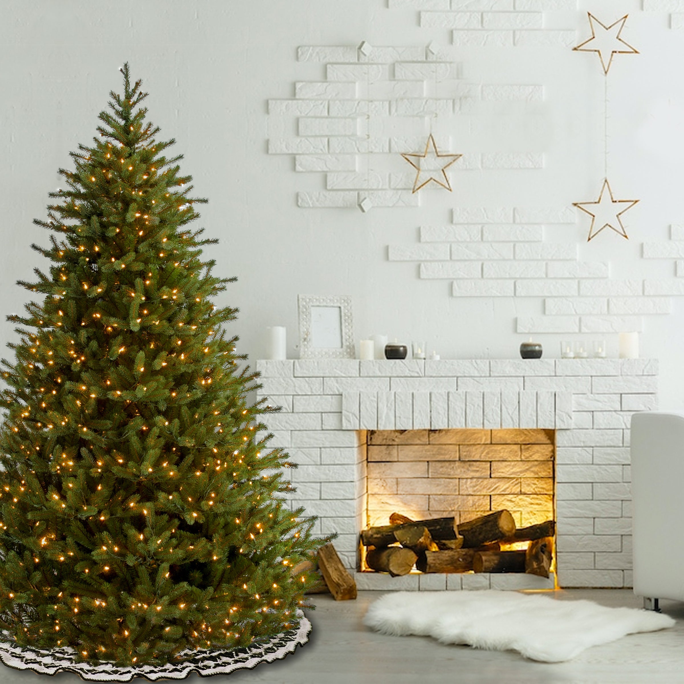 6.5 ft. Pre-Lit Norway Spruce Tree with Clear Lights