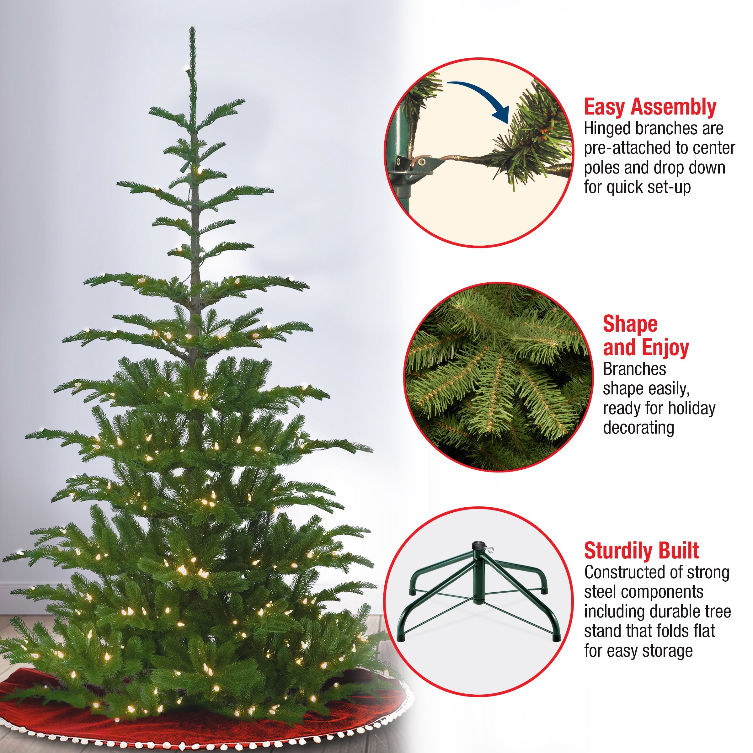 6.5 ft. Pre-Lit Norwegian Spruce Tree with Clear Lights